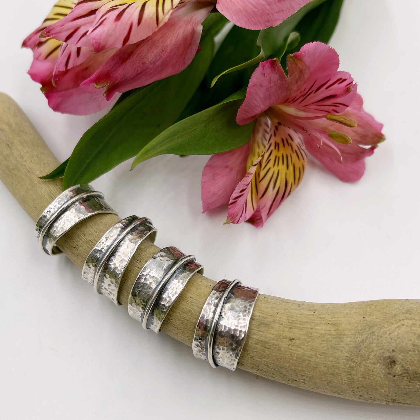 Harmony Leaf Rings: Sterling Silver Willow Leaves