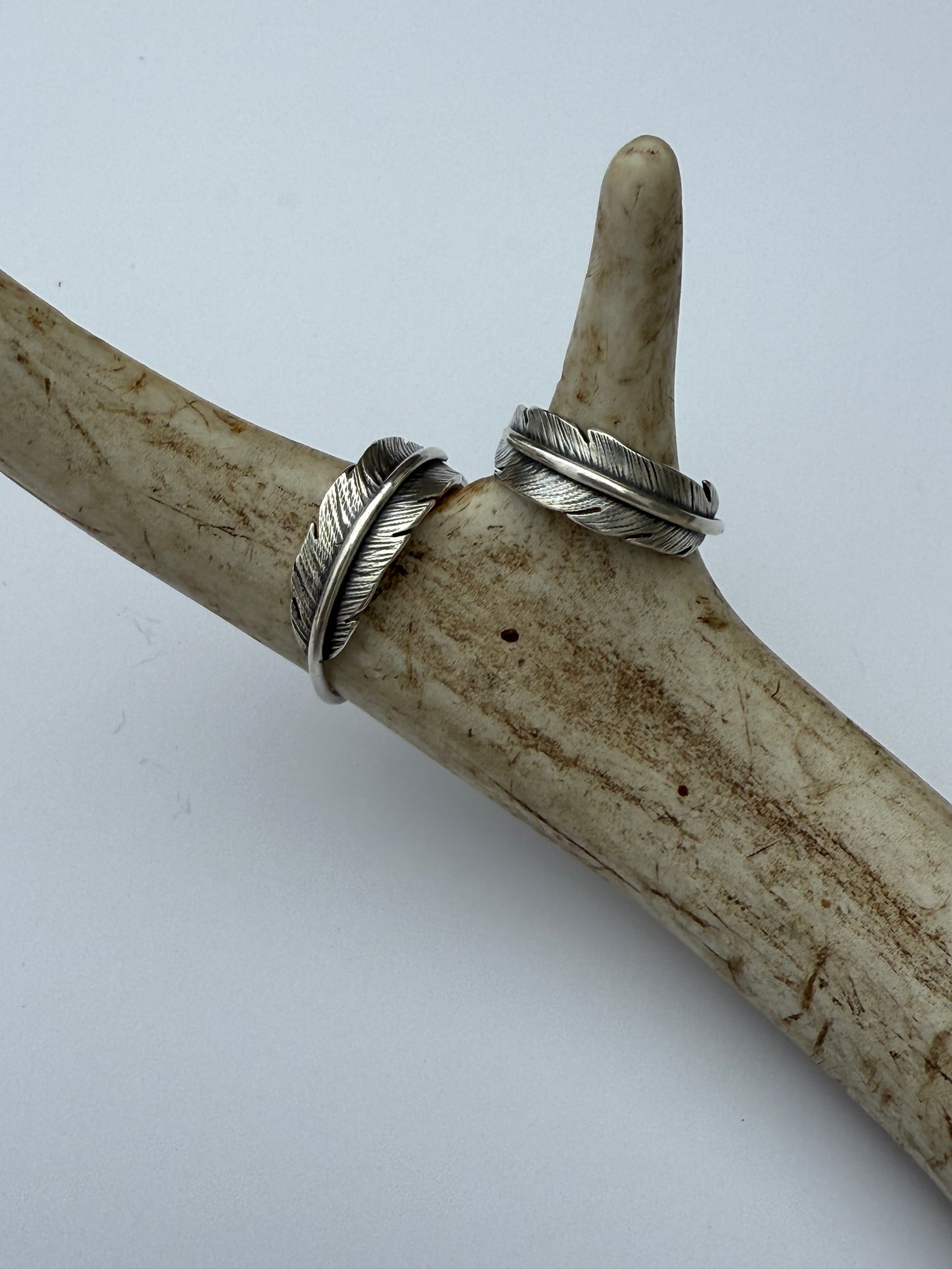 Feathered Serenity Rings: Sterling Silver