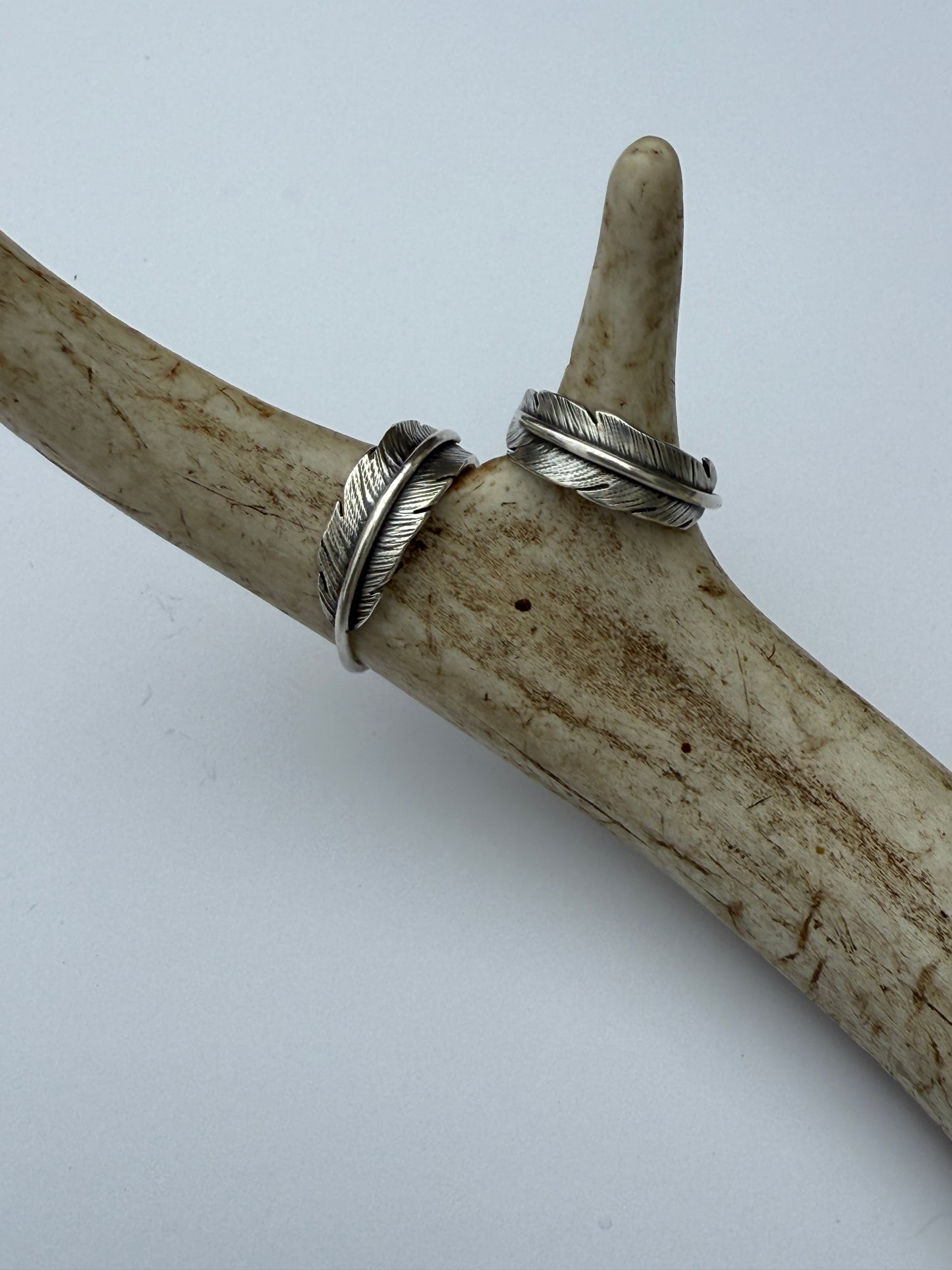 Feathered Serenity Rings: Sterling Silver