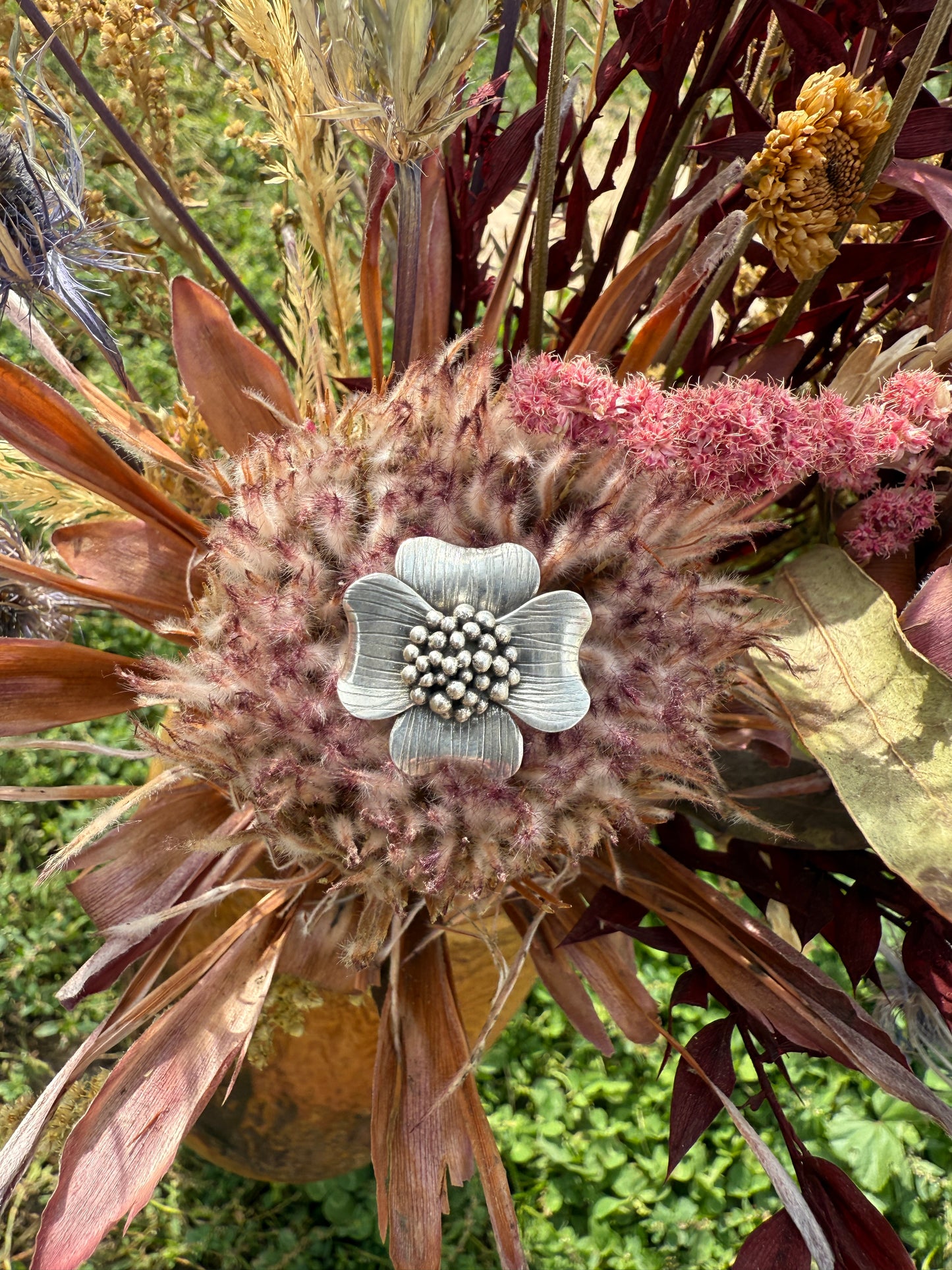 Wild Grace Ring: Sterling Silver & Dogwood - size 6