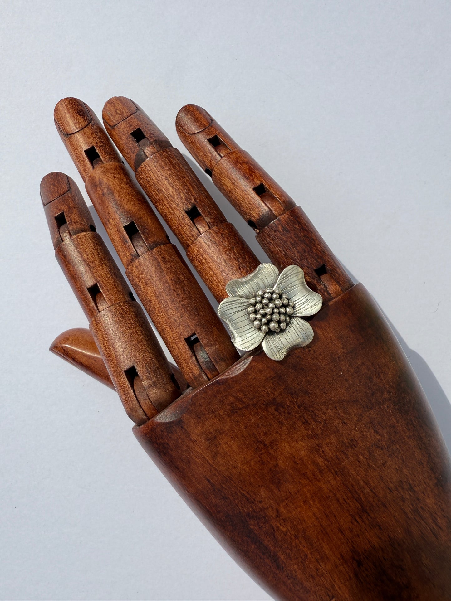 Wild Grace Ring: Sterling Silver & Dogwood - size 6