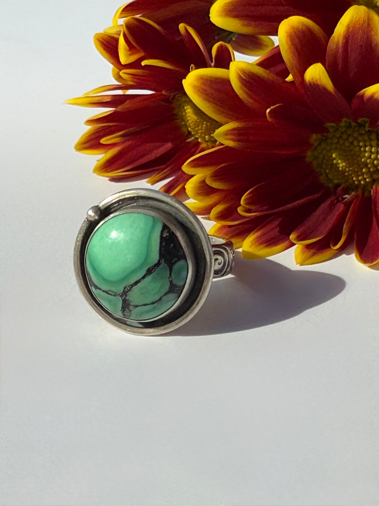 Desert Awakenings Ring: Sterling Silver & Desert Oasis Variscite - size 7