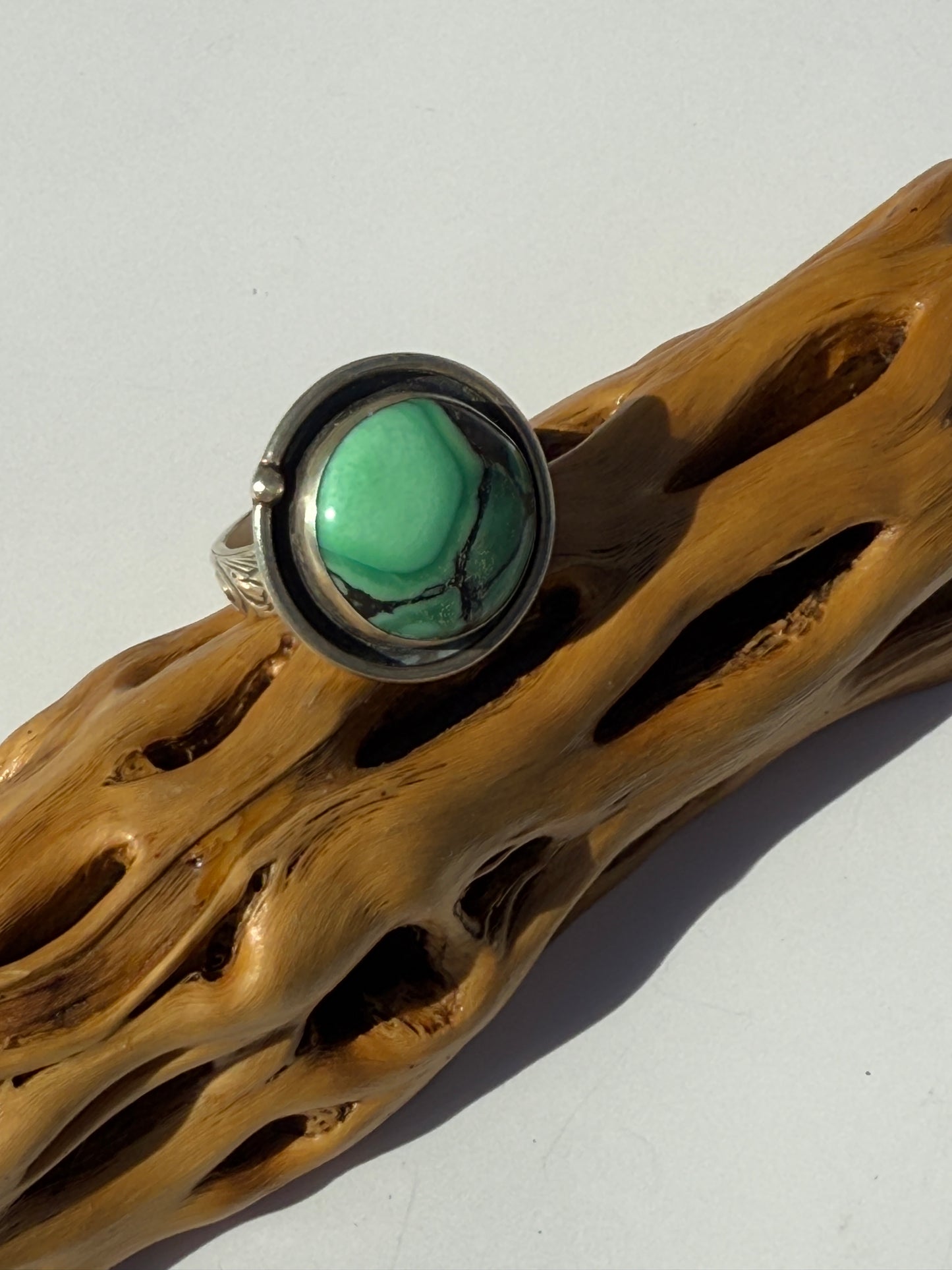 Desert Awakenings Ring: Sterling Silver & Desert Oasis Variscite - size 7