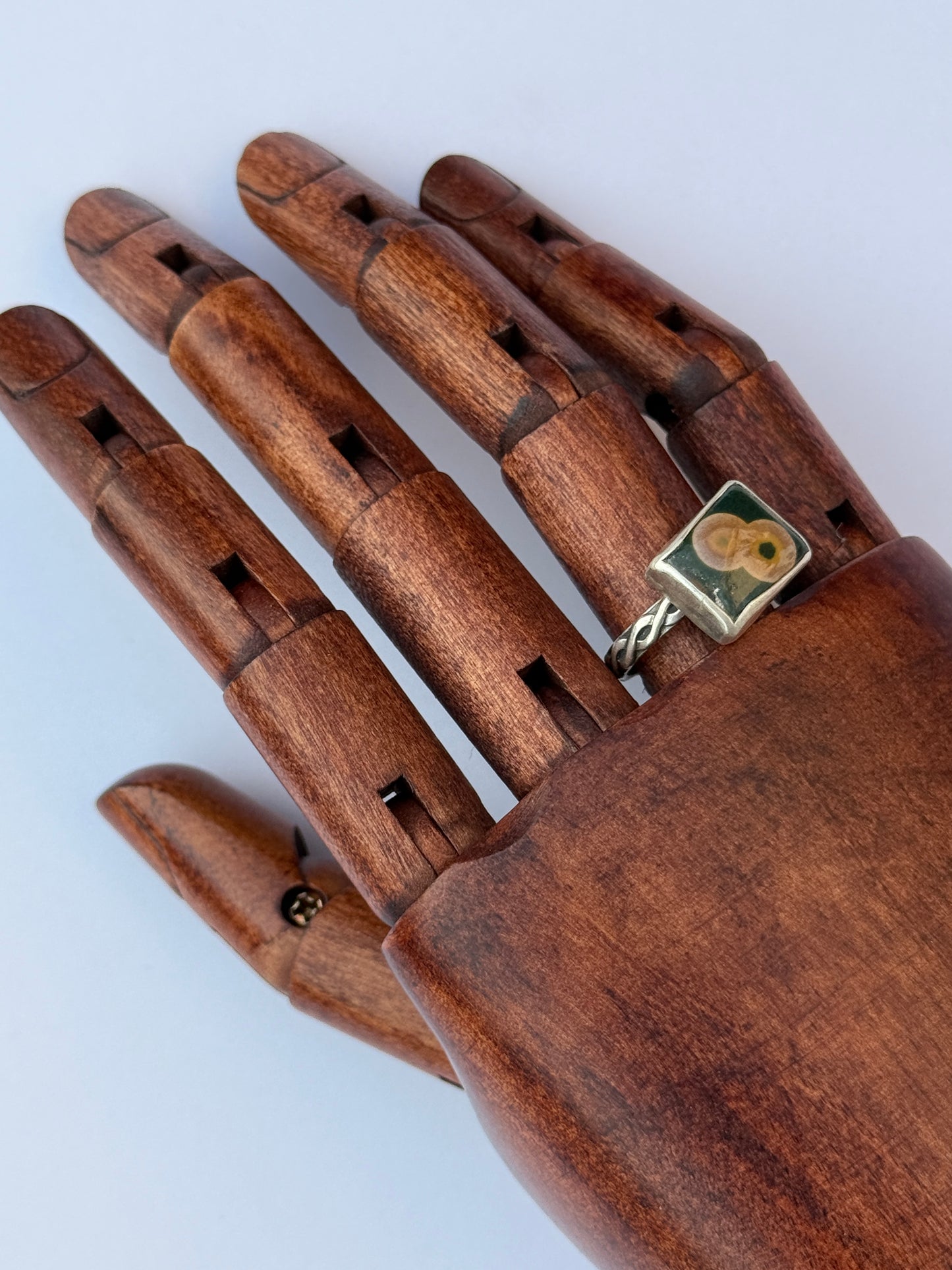 Woodsong Ring: Sterling Silver & Ocean Jasper - size 8.5