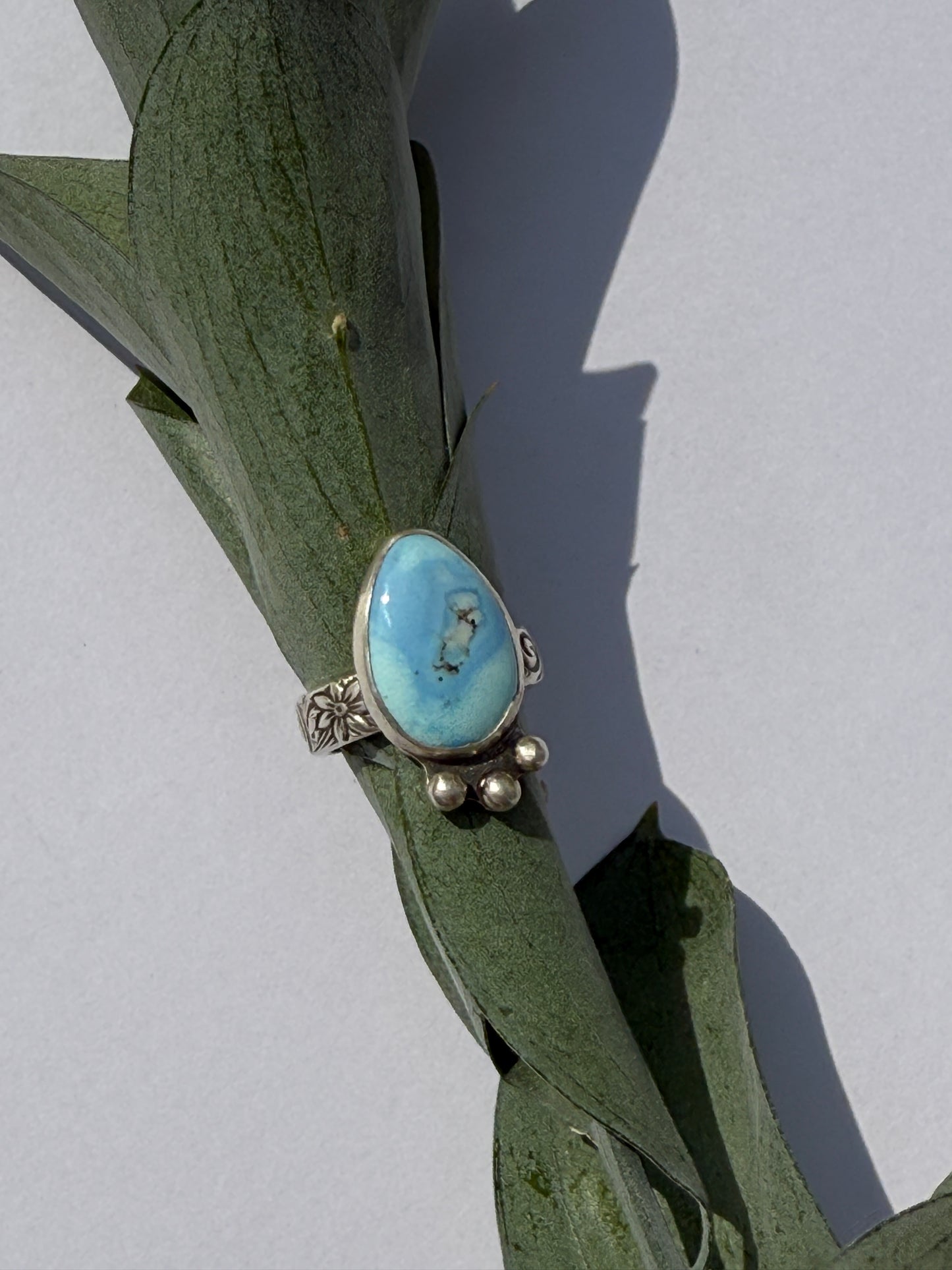 Wild Mesa Ring: Sterling Silver & Golden Hills Turquoise - size 6.25