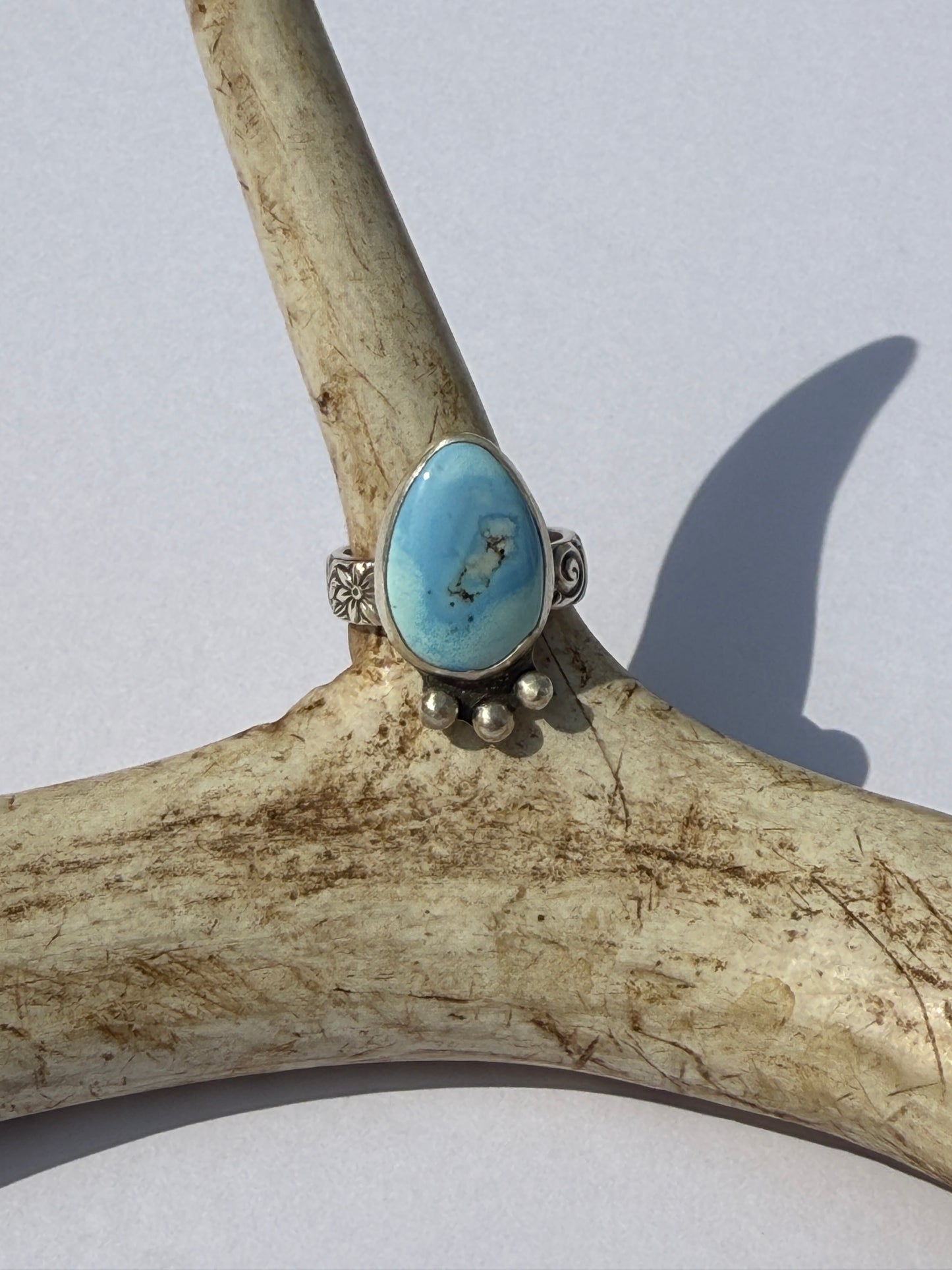 Wild Mesa Ring: Sterling Silver & Golden Hills Turquoise - size 6.25