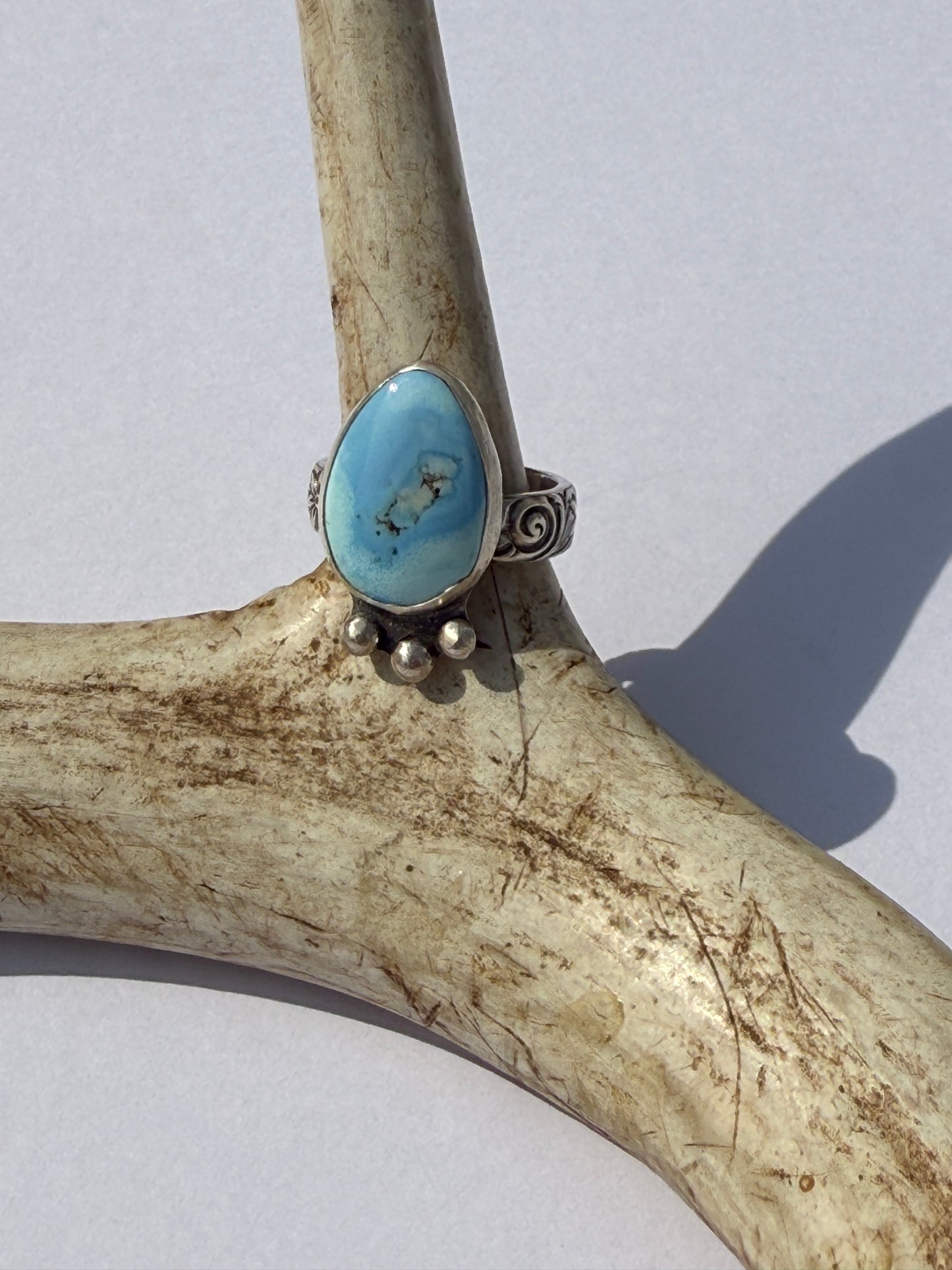 Wild Mesa Ring: Sterling Silver & Golden Hills Turquoise - size 6.25