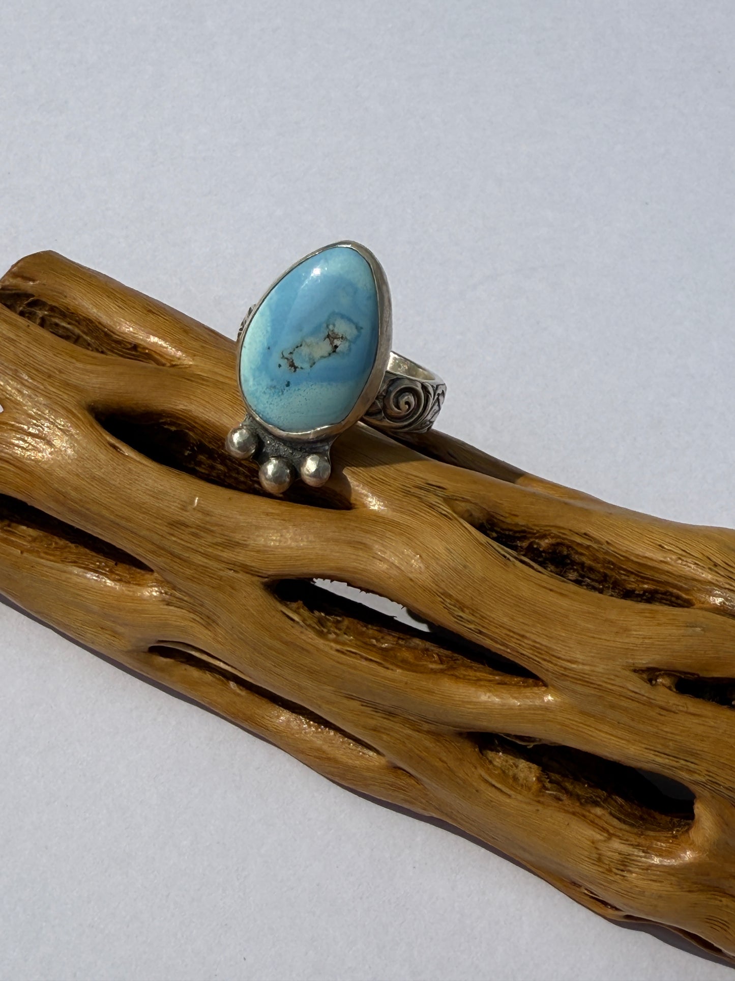 Wild Mesa Ring: Sterling Silver & Golden Hills Turquoise - size 6.25