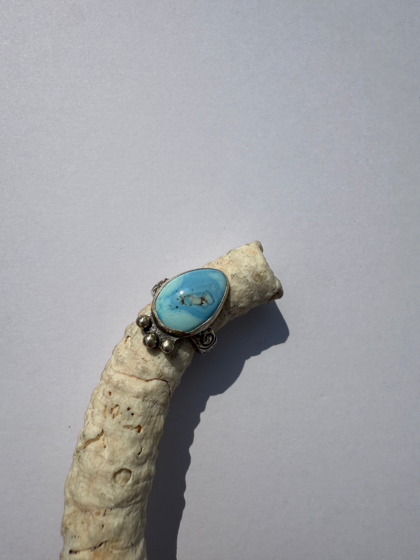 Wild Mesa Ring: Sterling Silver & Golden Hills Turquoise - size 6.25