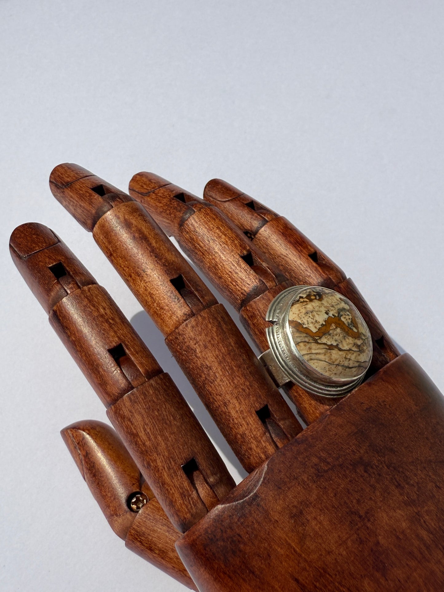 Sanctuary Ring - Sterling Silver & Picture Jasper - size 7
