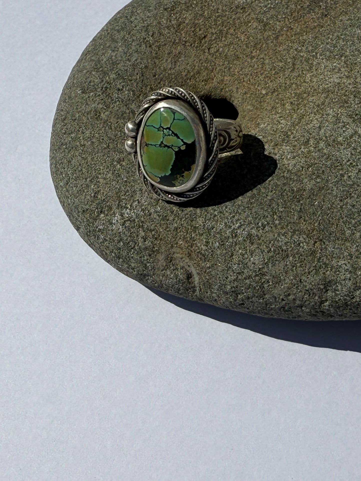 Tranquil Waters Ring - Sterling Silver & Hubei Turquoise - size 5.25