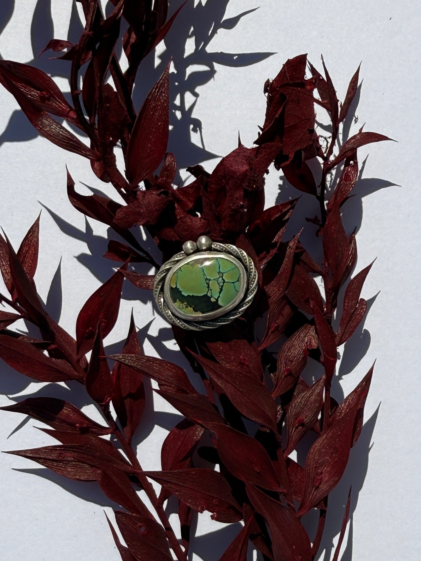Tranquil Waters Ring - Sterling Silver & Hubei Turquoise - size 5.25