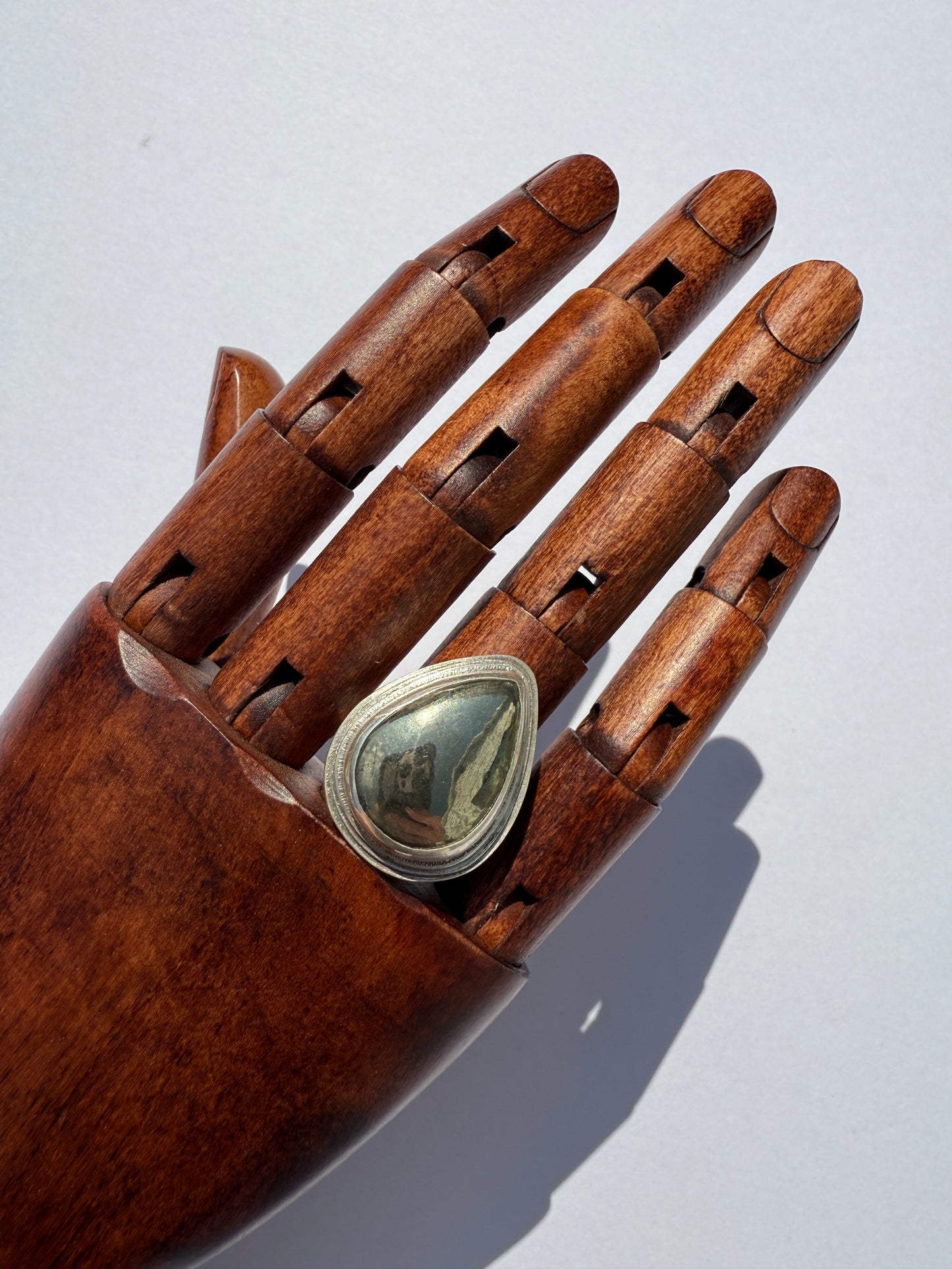 Ripple Ring: Sterling Silver & Pyrite - size 7