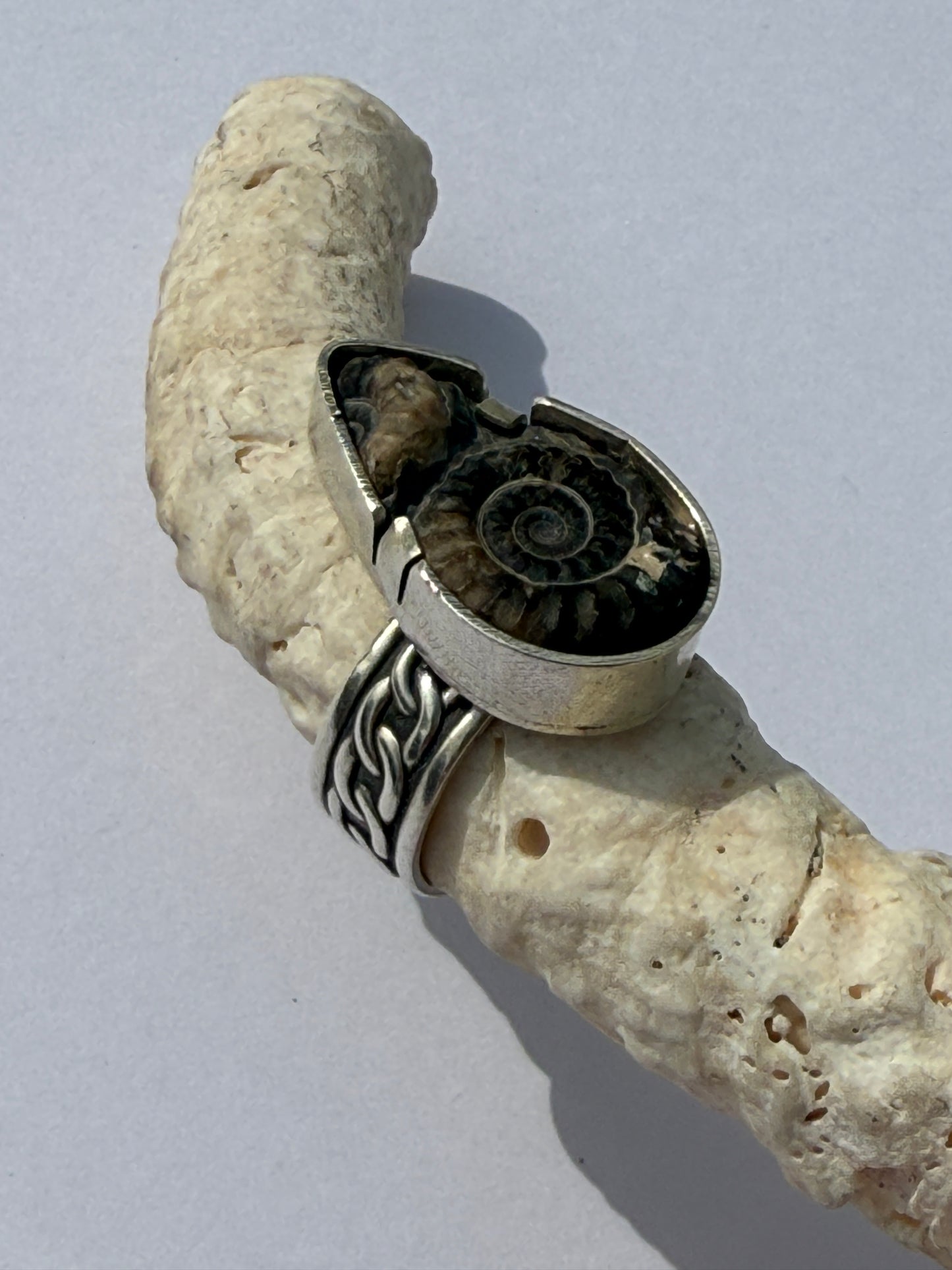 The Rooted Ring: Sterling Silver & Raw Marston Marble - size 8.25