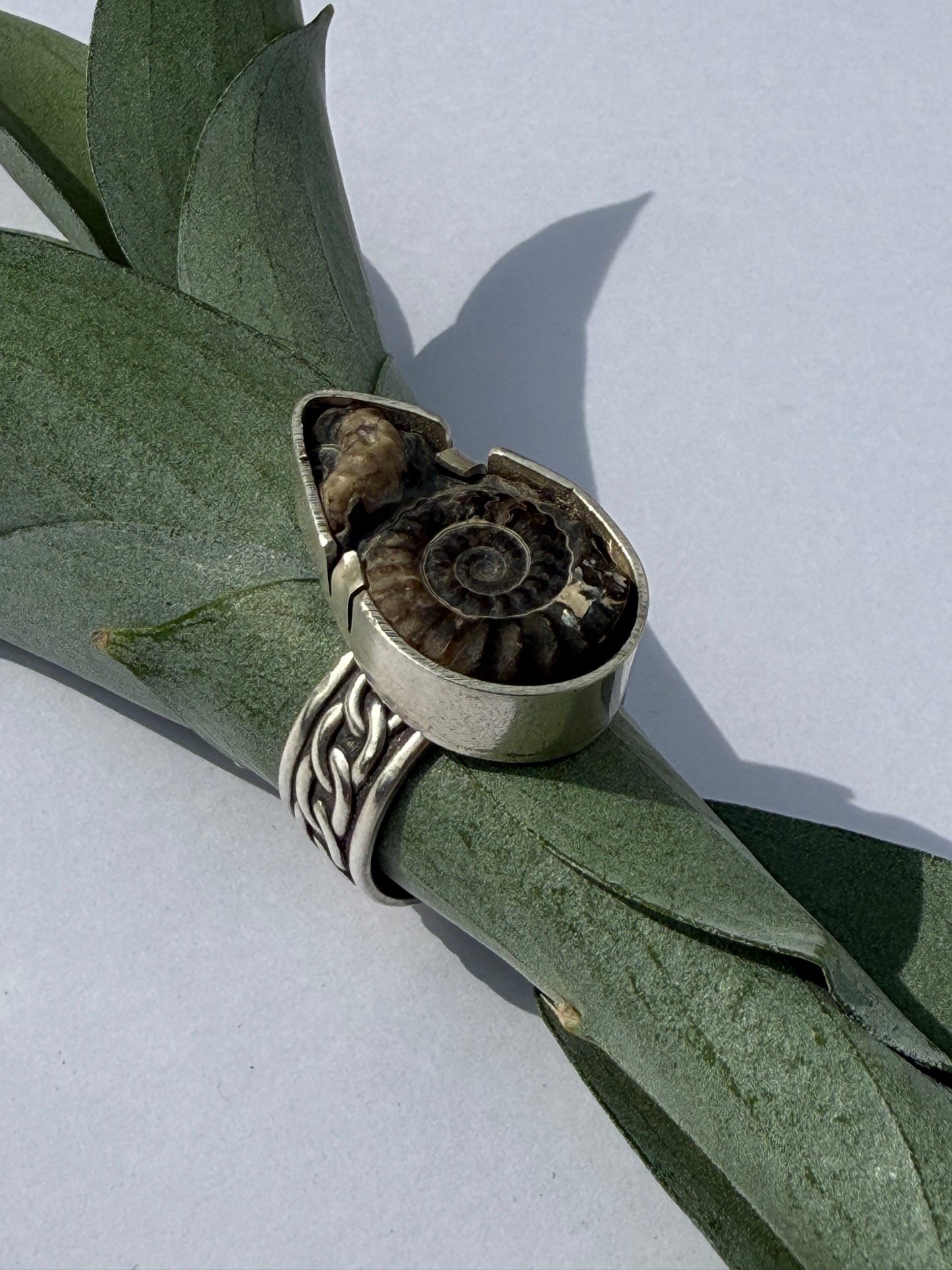 The Rooted Ring: Sterling Silver & Raw Marston Marble - size 8.25