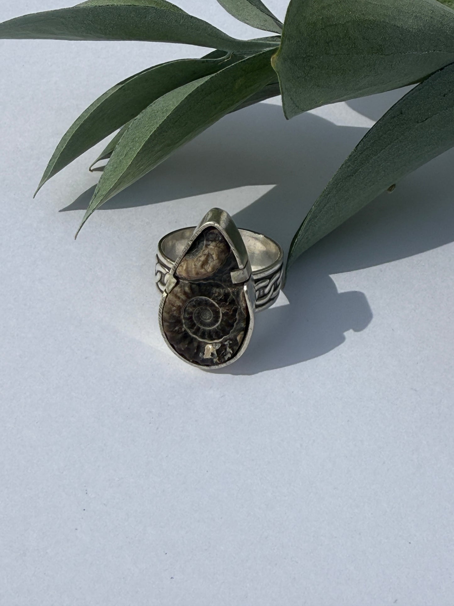 The Rooted Ring: Sterling Silver & Raw Marston Marble - size 8.25