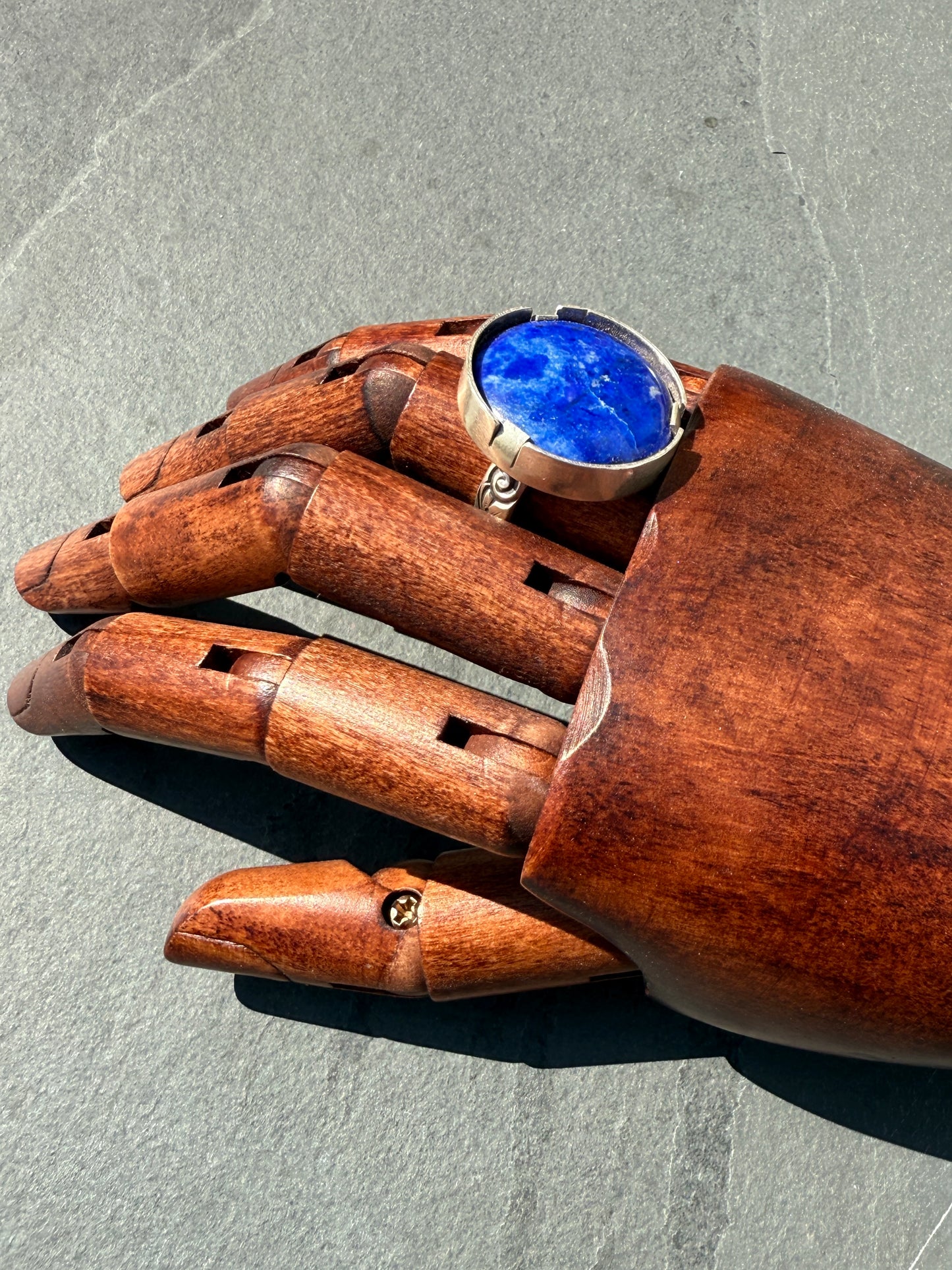 Indigo Horizon Ring: Sterling Silver & Lapis Lazuli - size 8