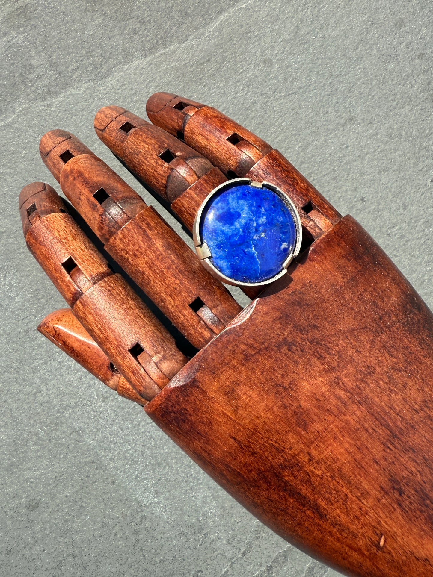Indigo Horizon Ring: Sterling Silver & Lapis Lazuli - size 8