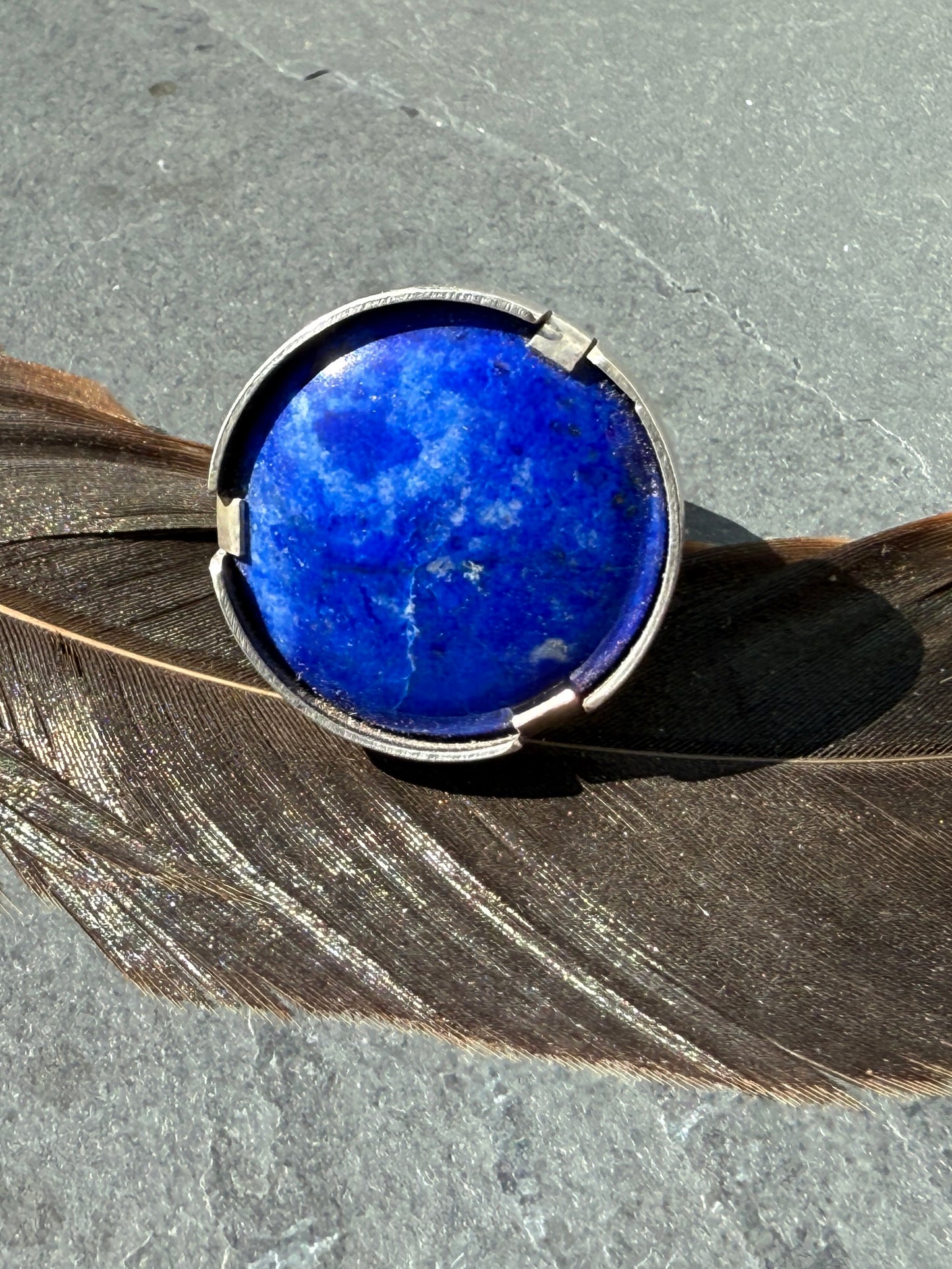 Indigo Horizon Ring: Sterling Silver & Lapis Lazuli - size 8