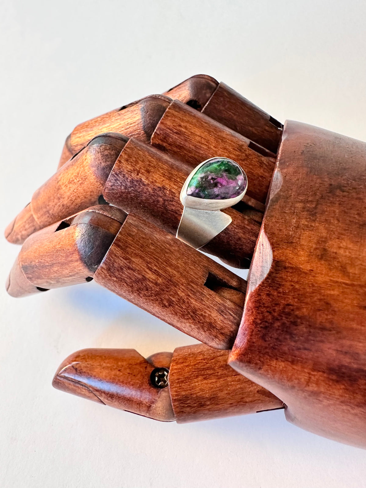 Wild Bloom Ring: Ruby in Zoisite & Sterling Silver - size 6