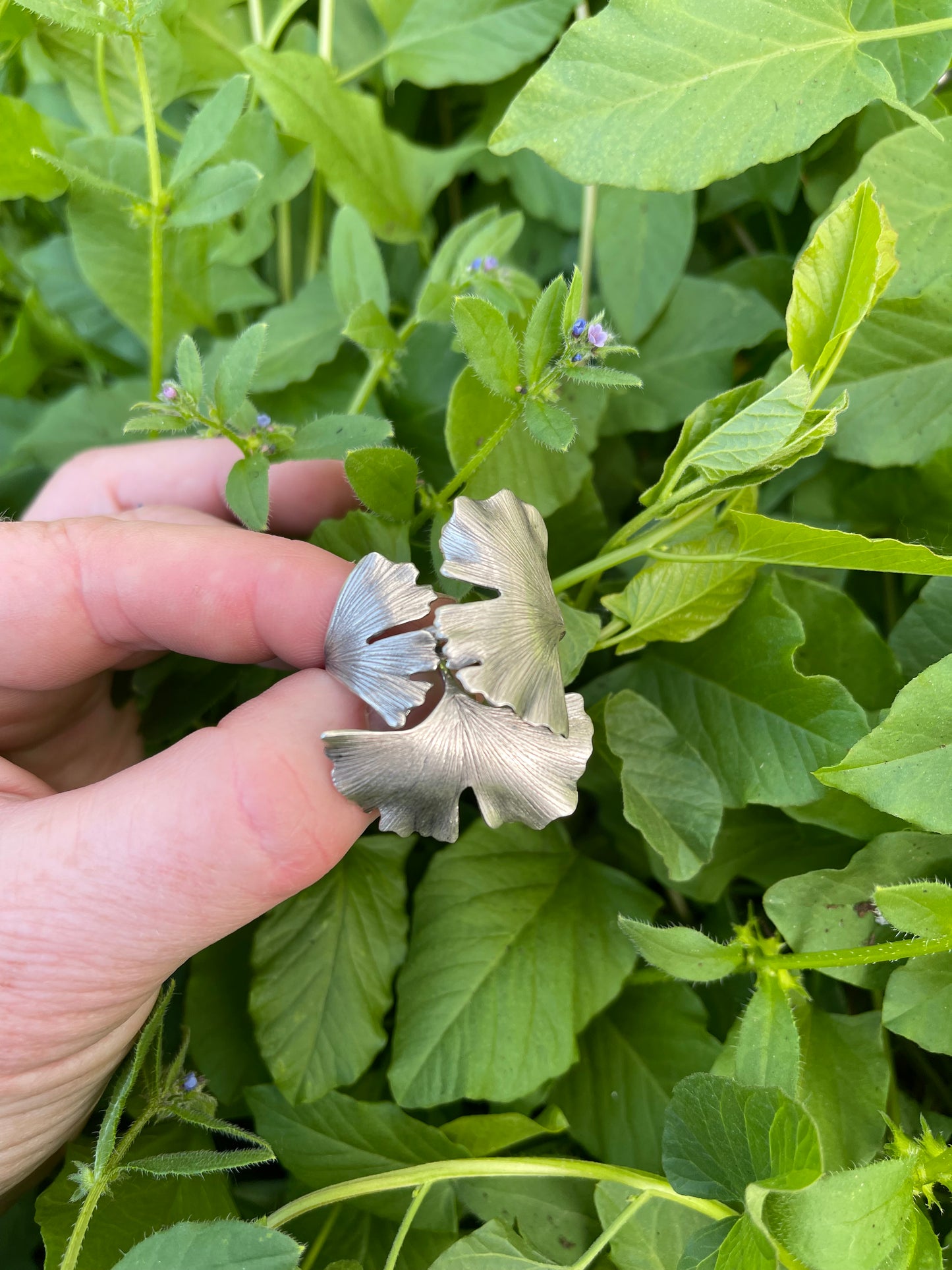 Gingko Grove Rings: Sterling Silver Gingko Leaves