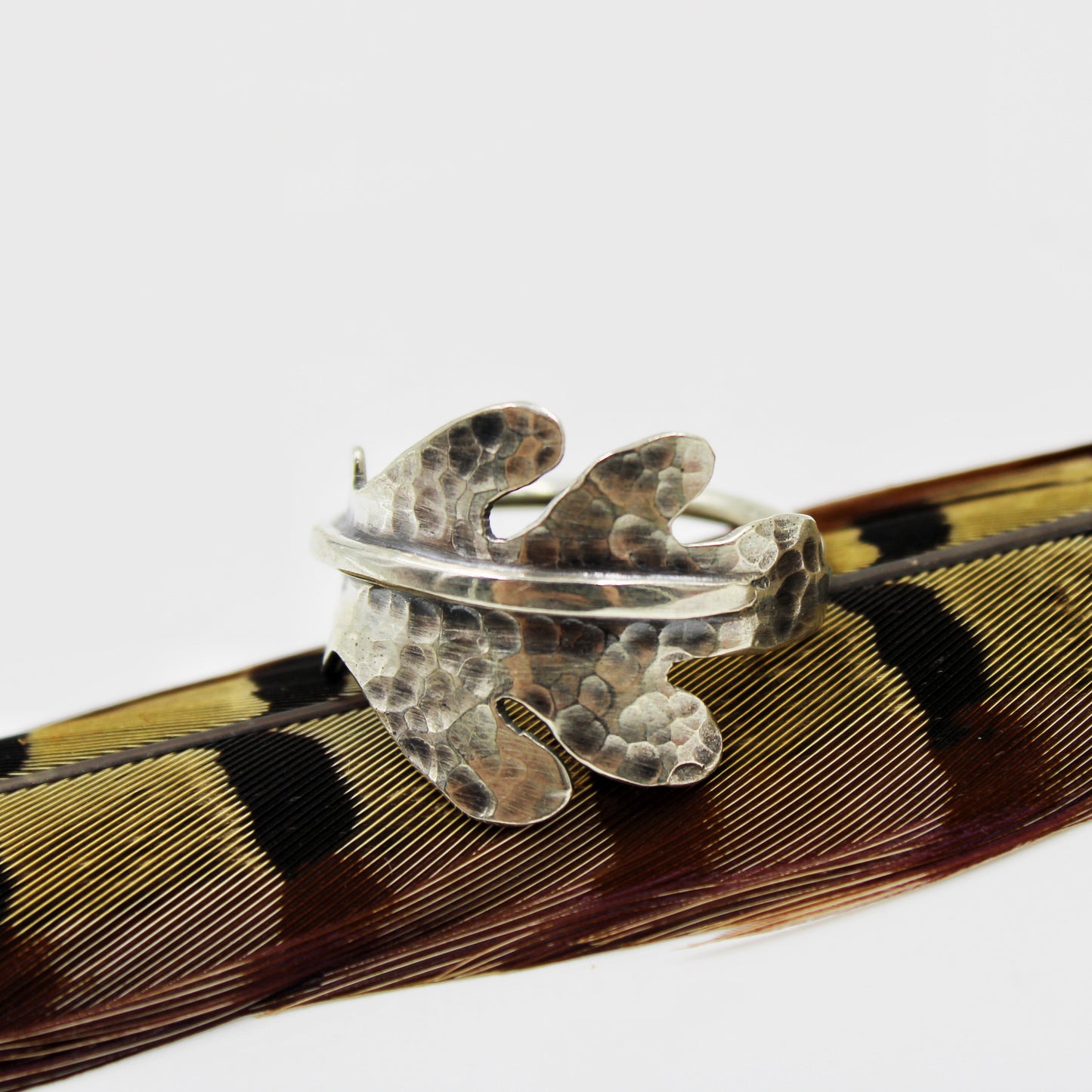Enduring Oak Rings: Sterling Silver Oak Leaves