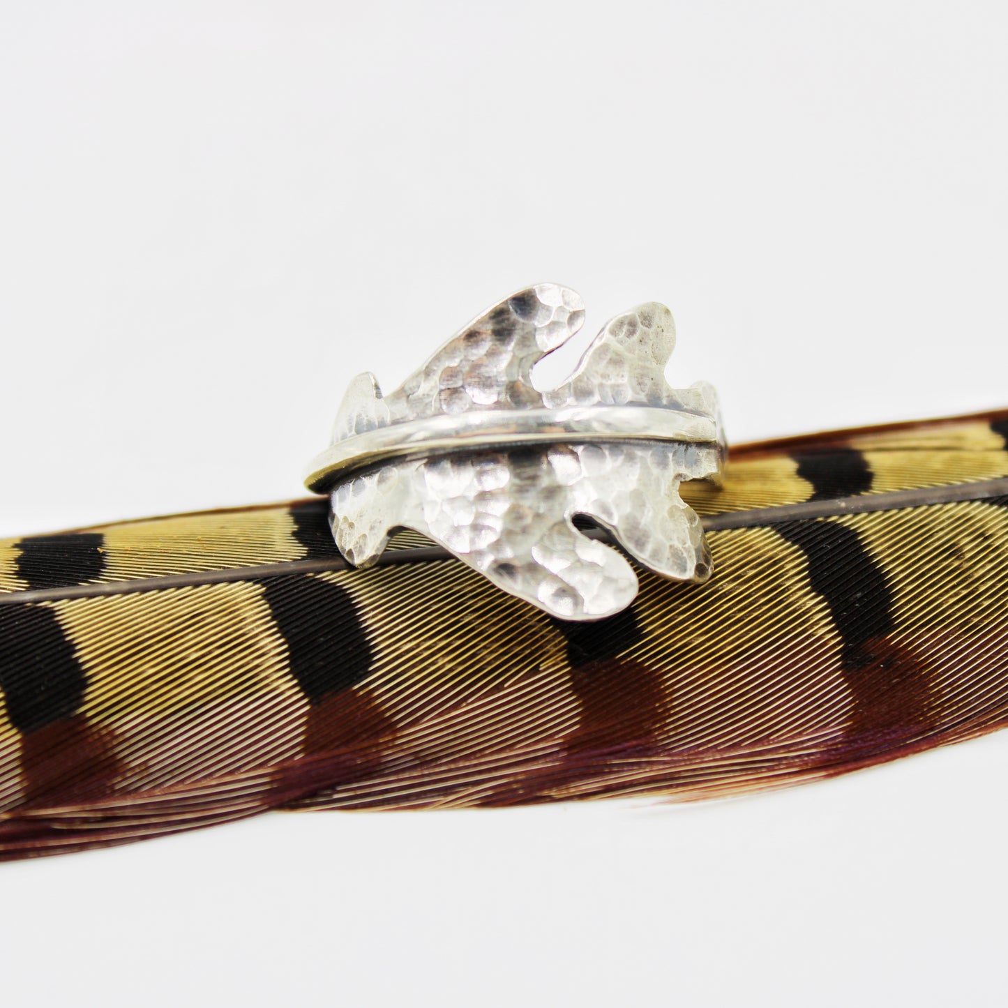 Enduring Oak Rings: Sterling Silver Oak Leaves