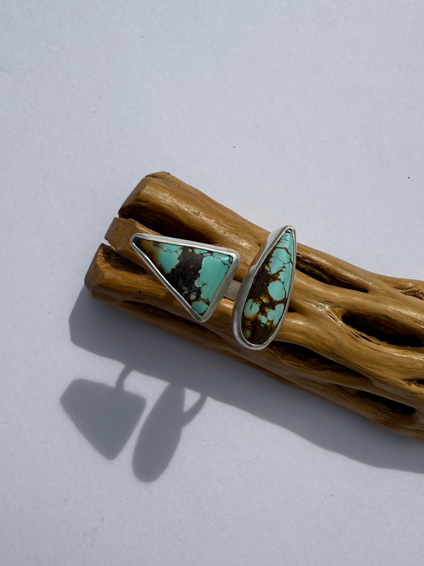 Wild Blue Ring: Sterling Silver & Qingu Hubei Turquoise Reunion - size 8