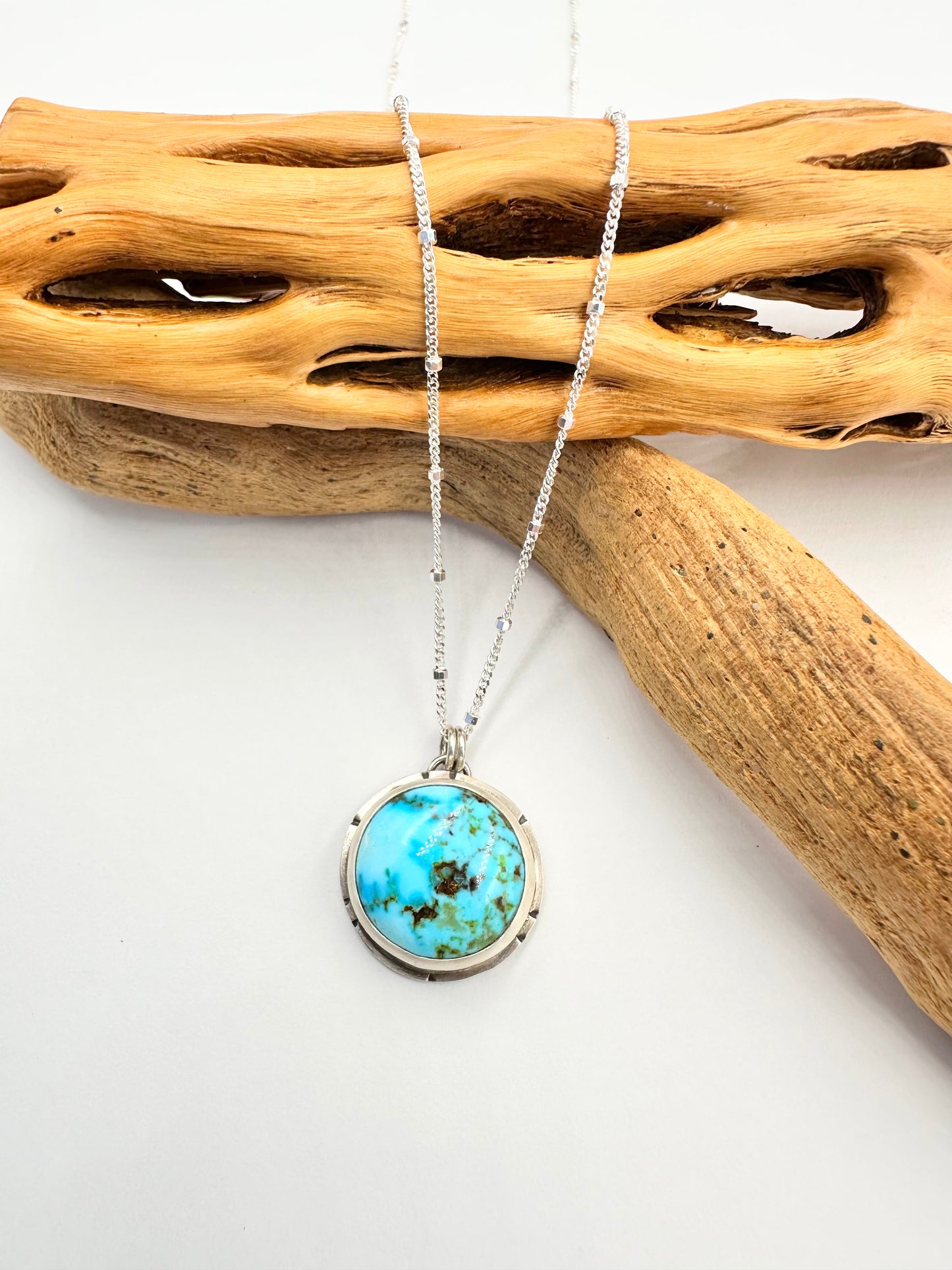 Open Sky Kingman Necklace: Sterling Silver & Turquoise