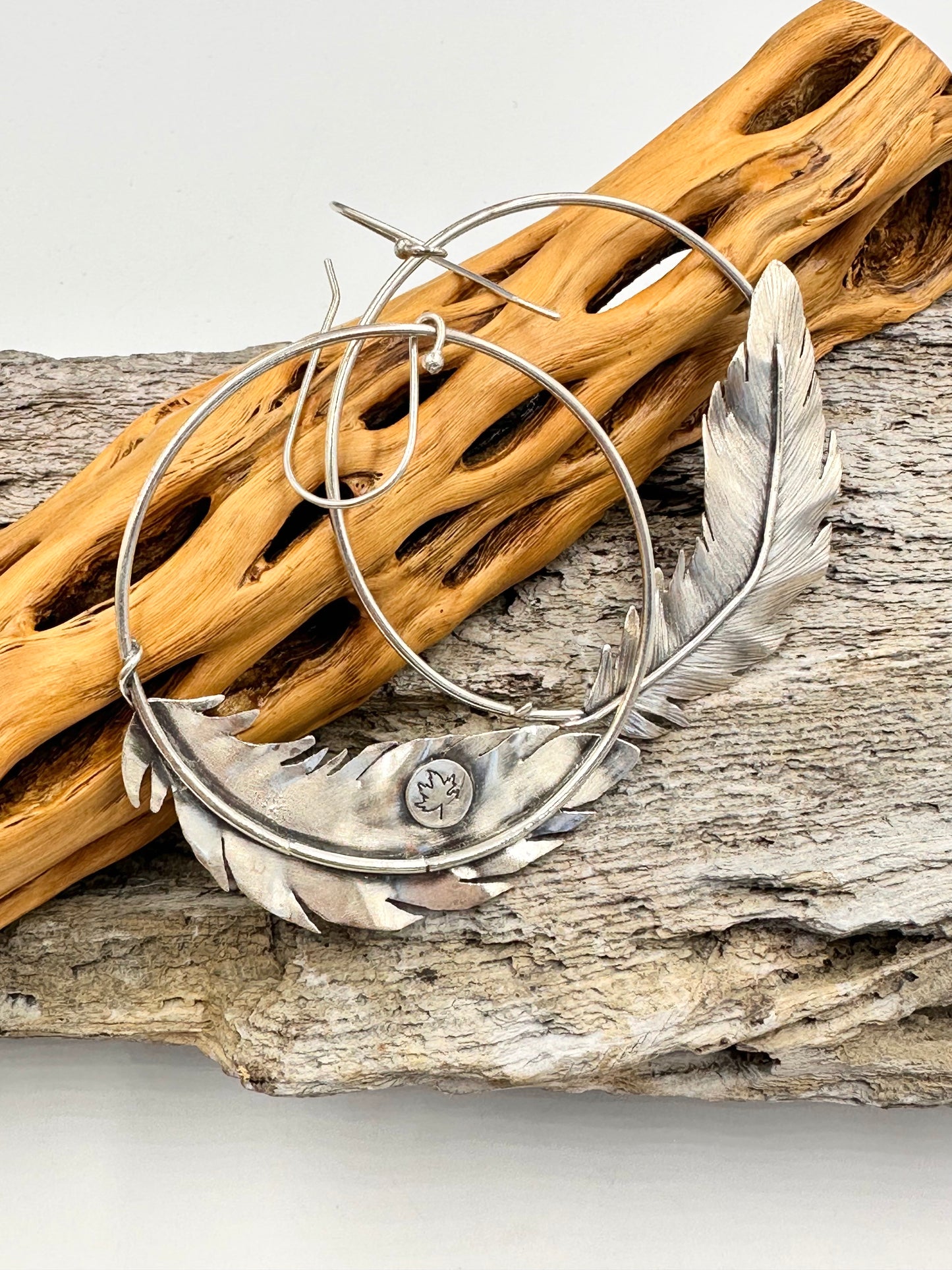The Freewind Feather Hoops: Sterling Silver