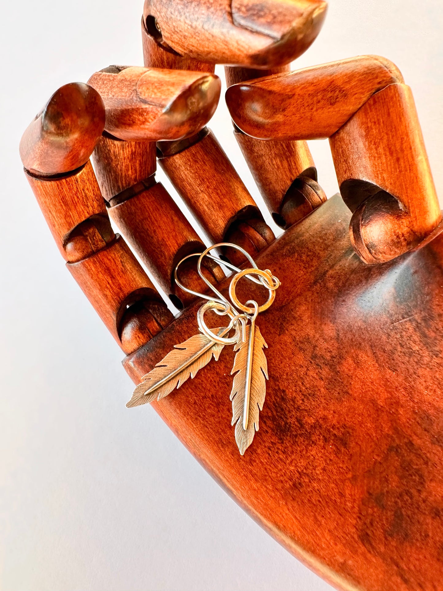 Windborne Feather Hoops: Sterling Silver Earrings