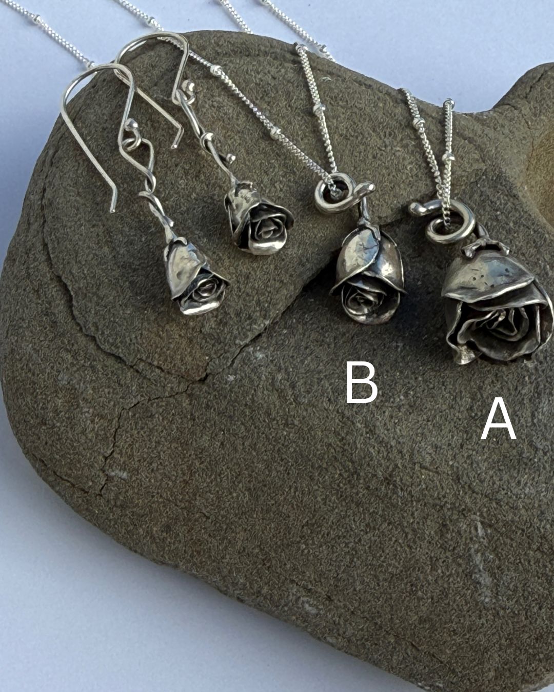 Tended With Care: Sterling Silver Rose Pendant
