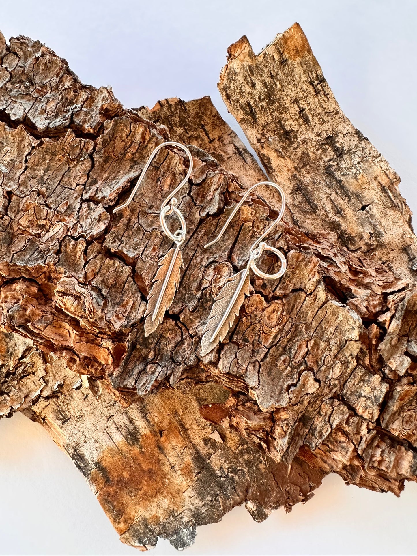 Windborne Feather Hoops: Sterling Silver Earrings