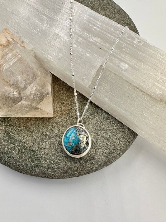The Clear Sky Passage Necklace: Persian Blue & Sterling Silver