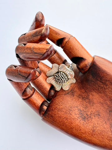 Enduring Bloom Ring: Dogwood & Sterling Silver - size 8