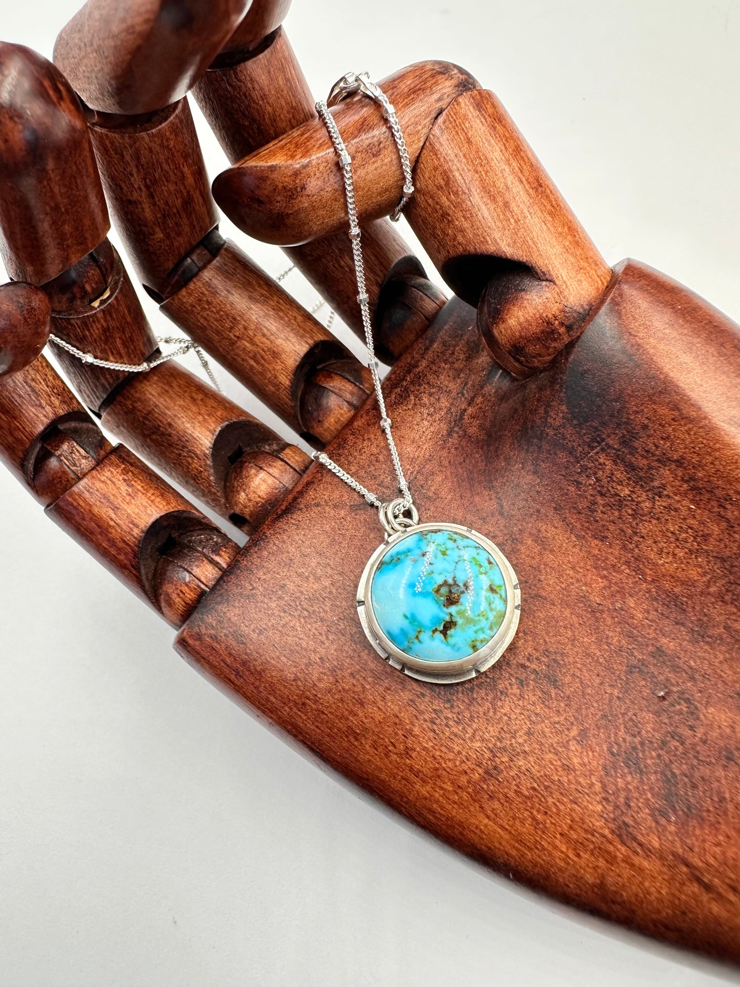 Open Sky Kingman Necklace: Sterling Silver & Turquoise