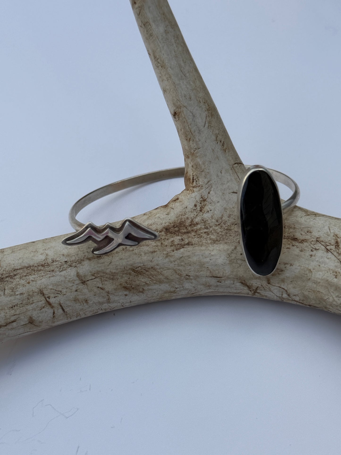 Summit Path Cuff: Sterling Silver & Wyoming Jade