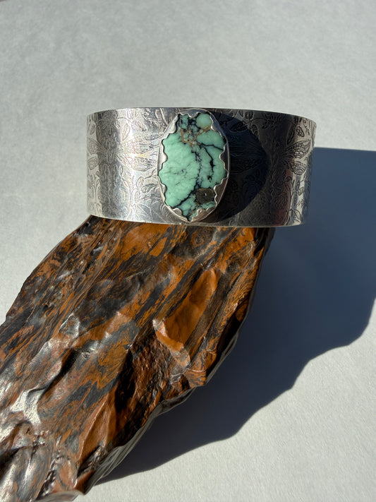 Dragonfly Wings Cuff: Sterling Silver & Angelwing Variscite