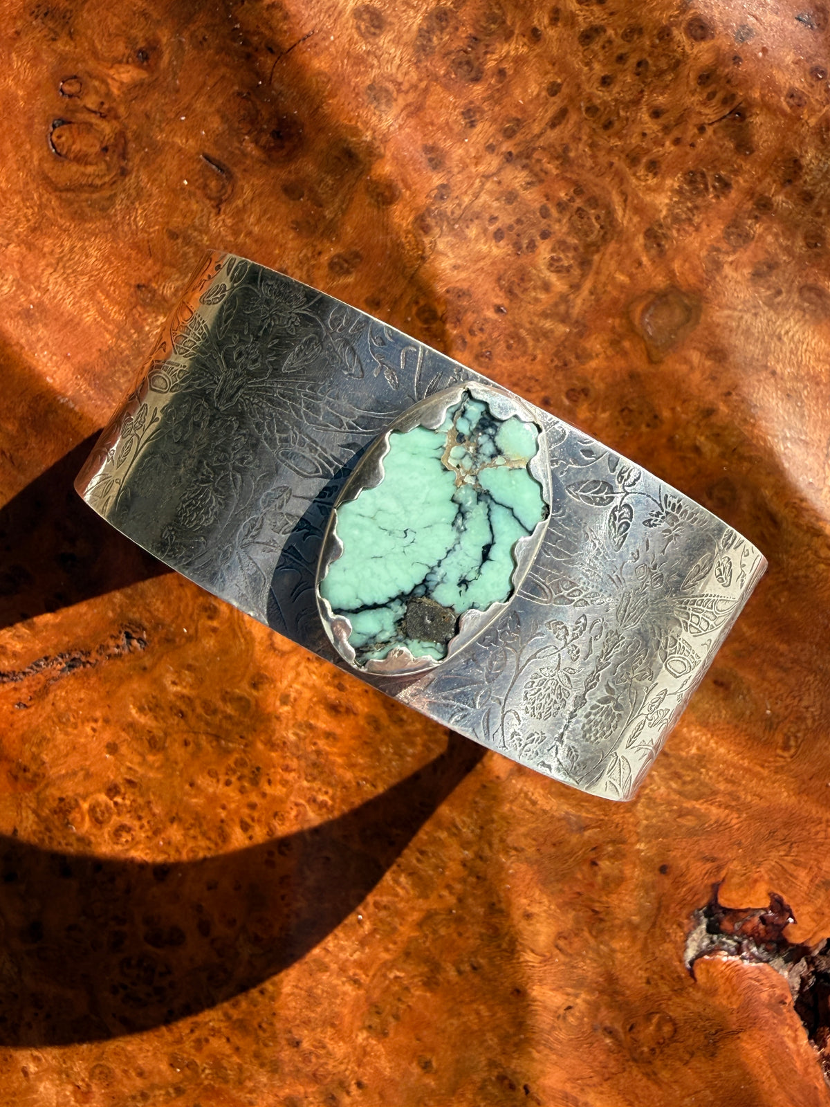 Dragonfly Wings Cuff: Sterling Silver & Angelwing Variscite