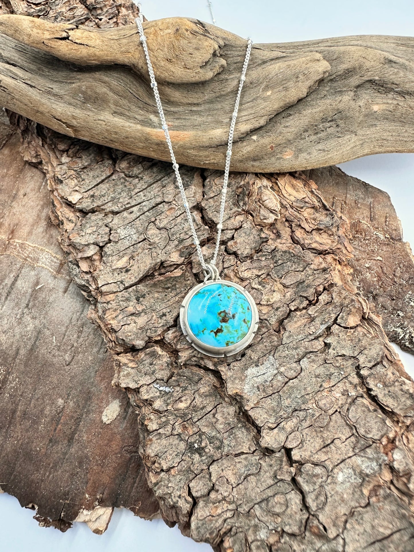 Open Sky Kingman Necklace: Sterling Silver & Turquoise