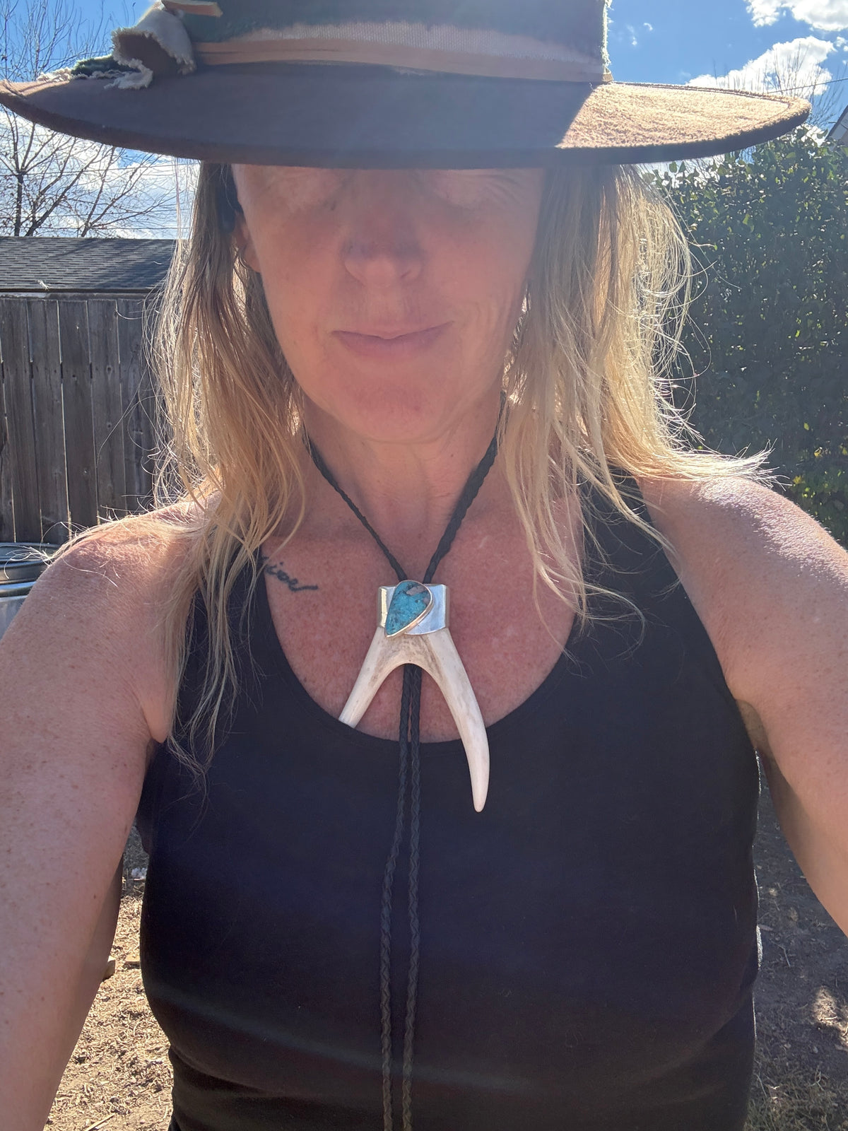 The Trail Boss Bolo Tie: Sterling Silver & Qingu Turquoise