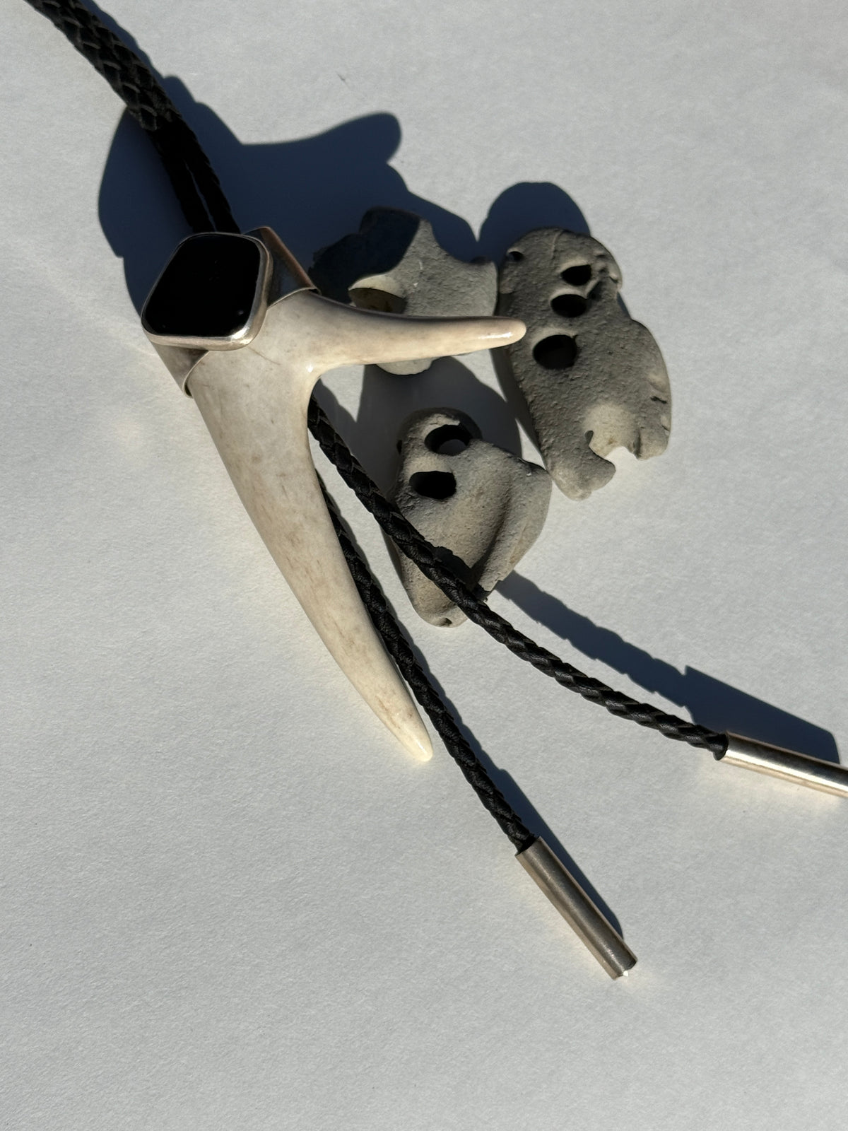 The Dark Timber Bolo Tie: Sterling Silver & Black Wyoming Jade