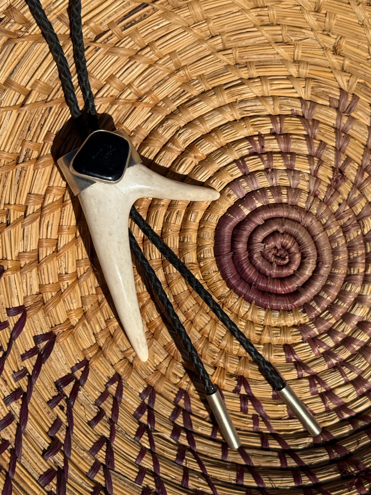 The Dark Timber Bolo Tie: Sterling Silver & Black Wyoming Jade