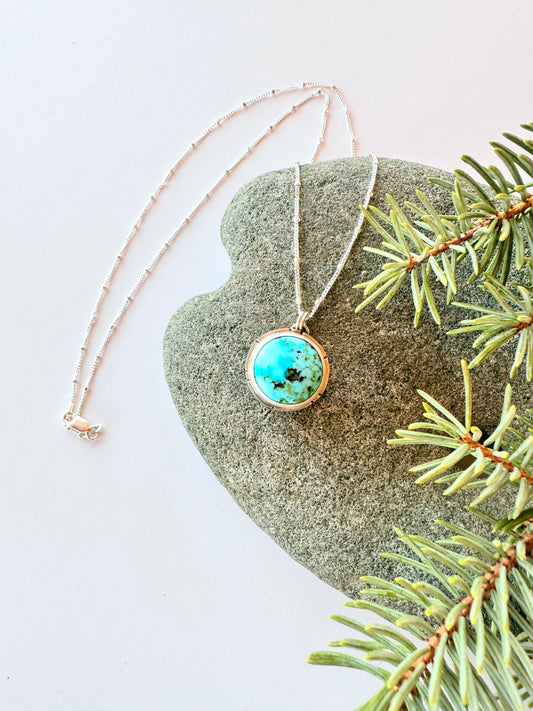 Open Sky Kingman Necklace: Sterling Silver & Turquoise