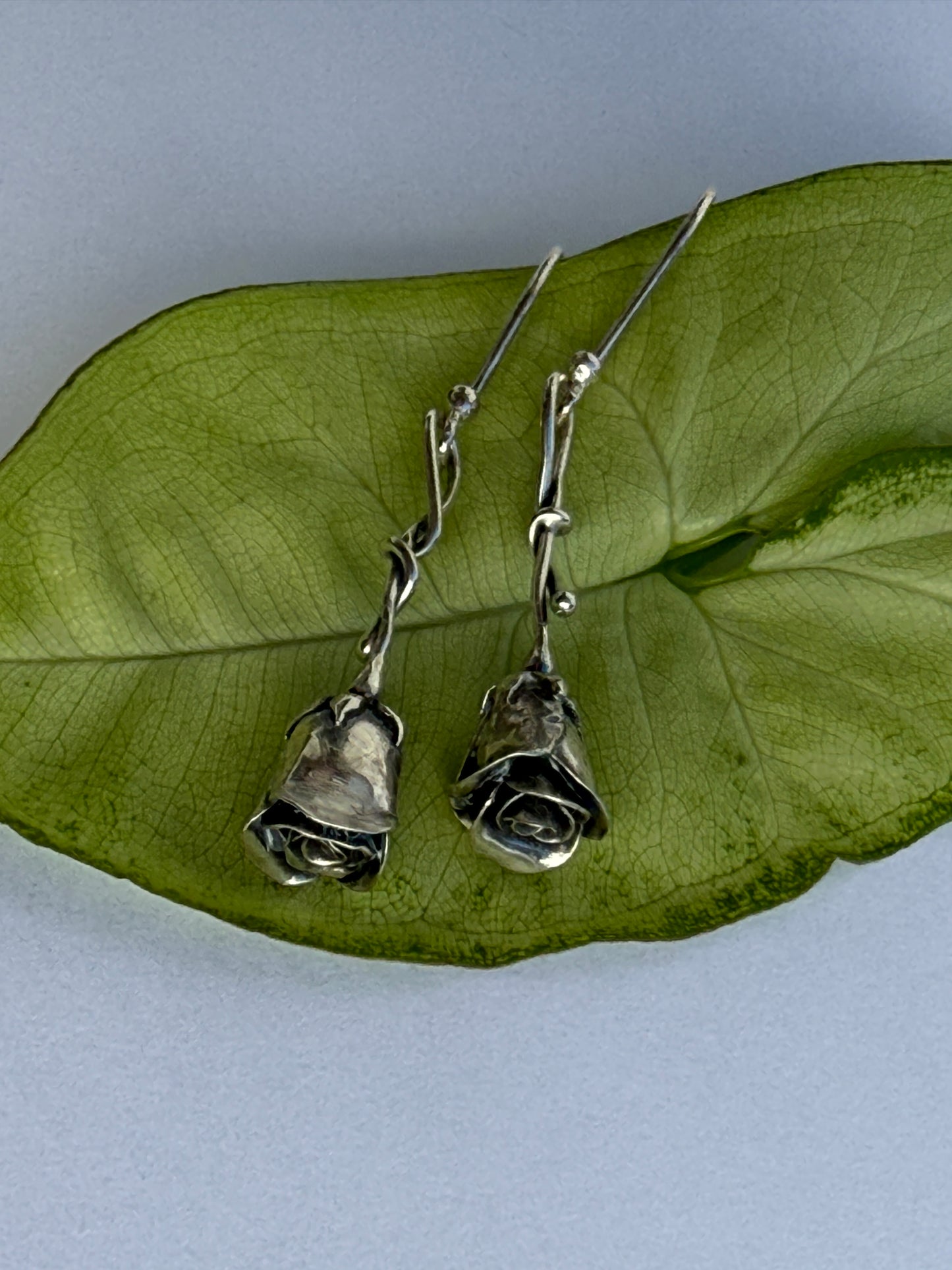 Small Acts of Devotion: Sterling Silver Rose Earrings
