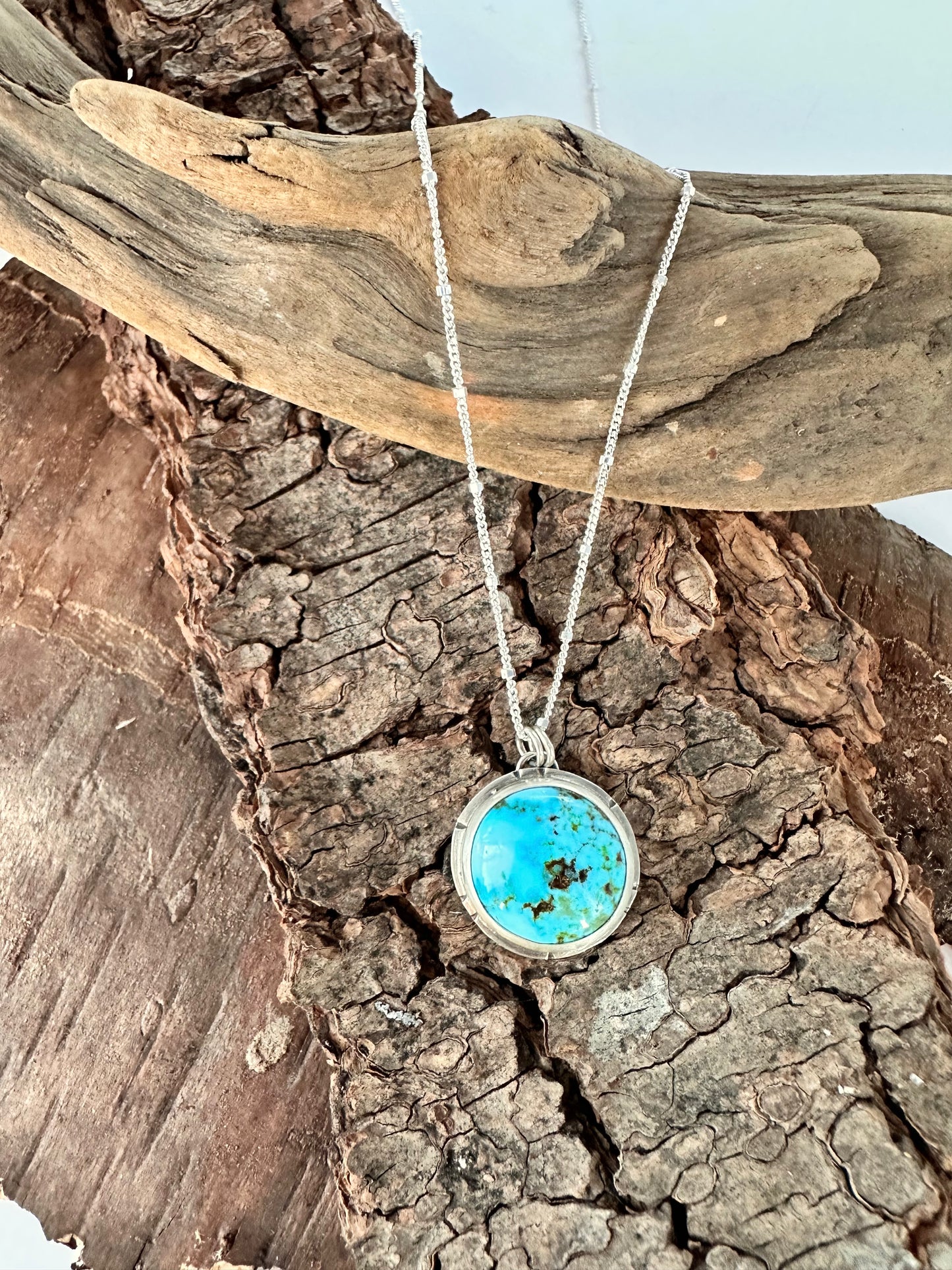 Open Sky Kingman Necklace: Sterling Silver & Turquoise