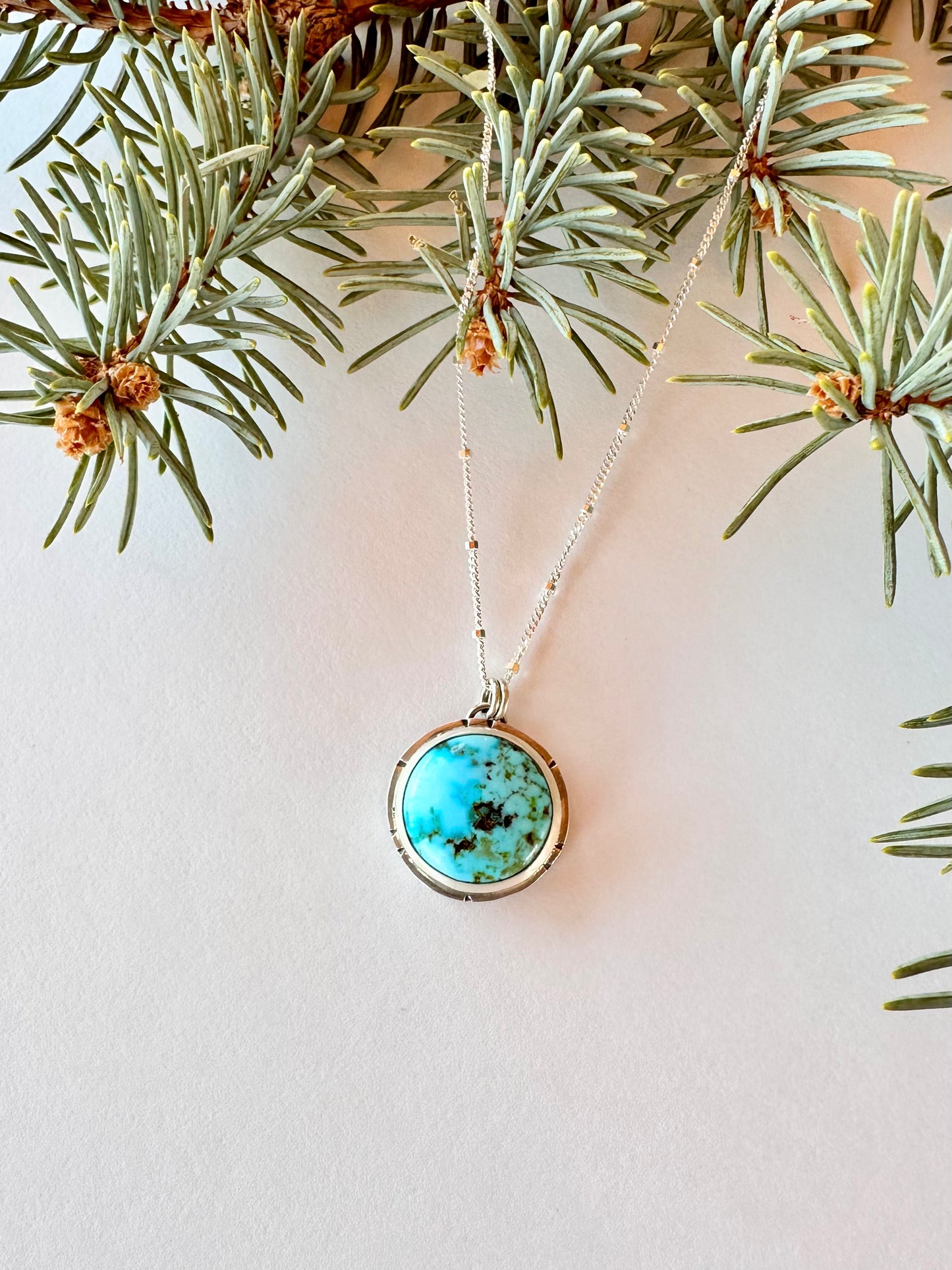 Open Sky Kingman Necklace: Sterling Silver & Turquoise