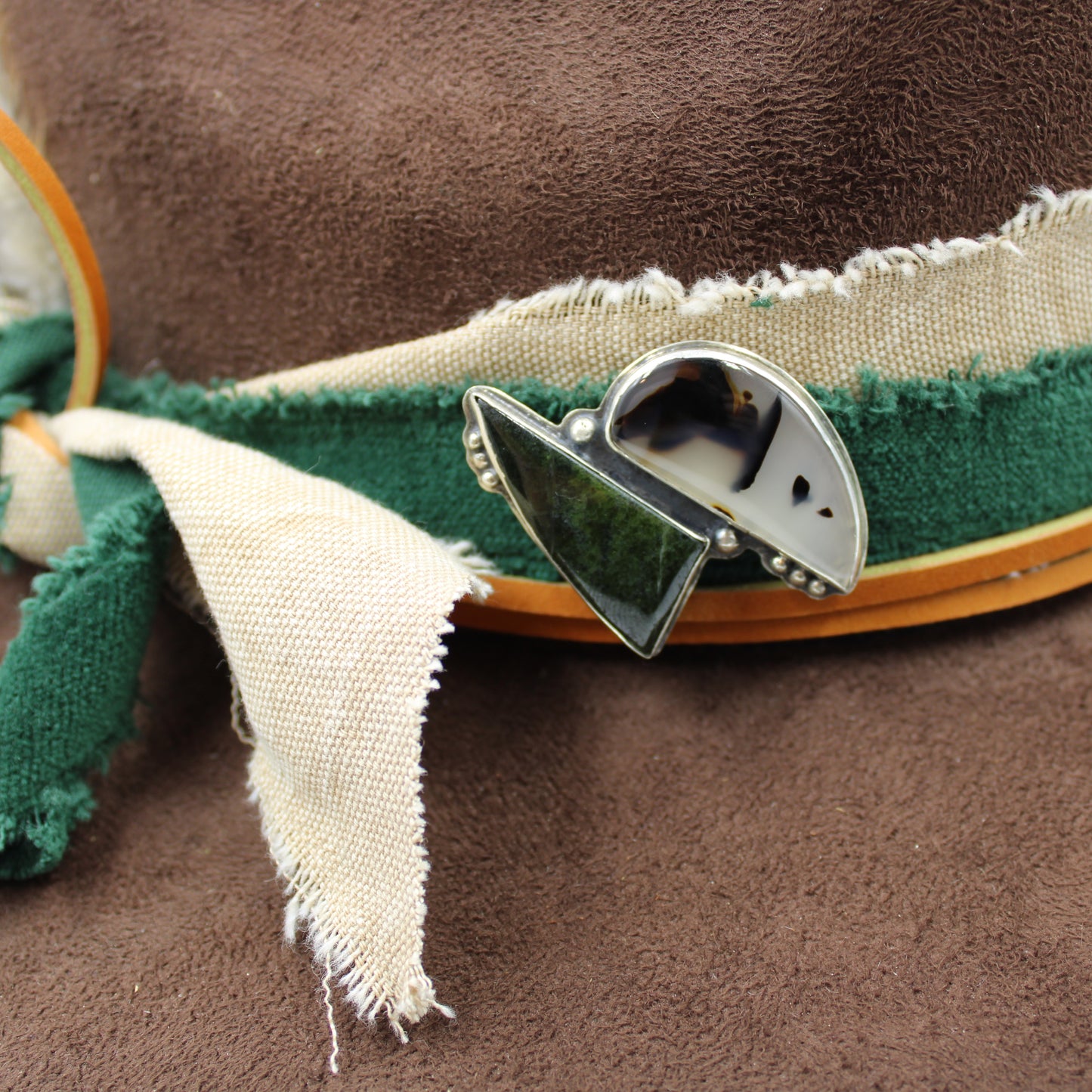 Riverstone Harmony Pin: Wyoming Jade and Montana Agate