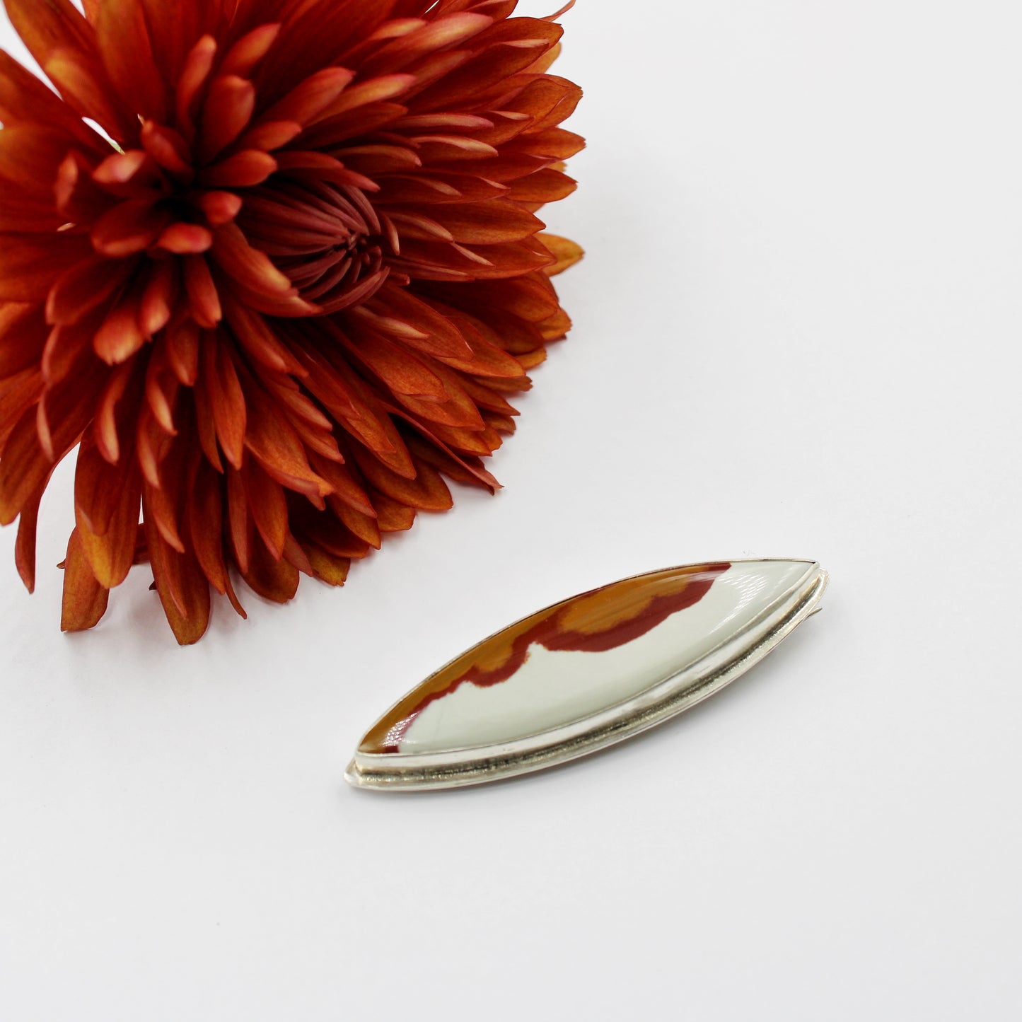 Desert Serenity Pin: Sterling Silver & Owyhee Jasper