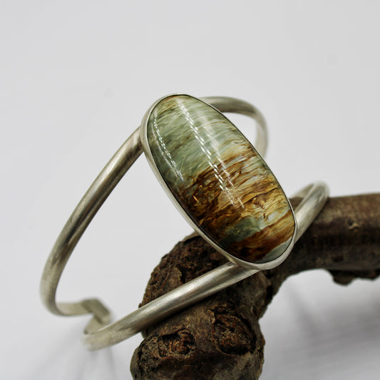 Riverstone Sterling Silver & Binghamite Cuff